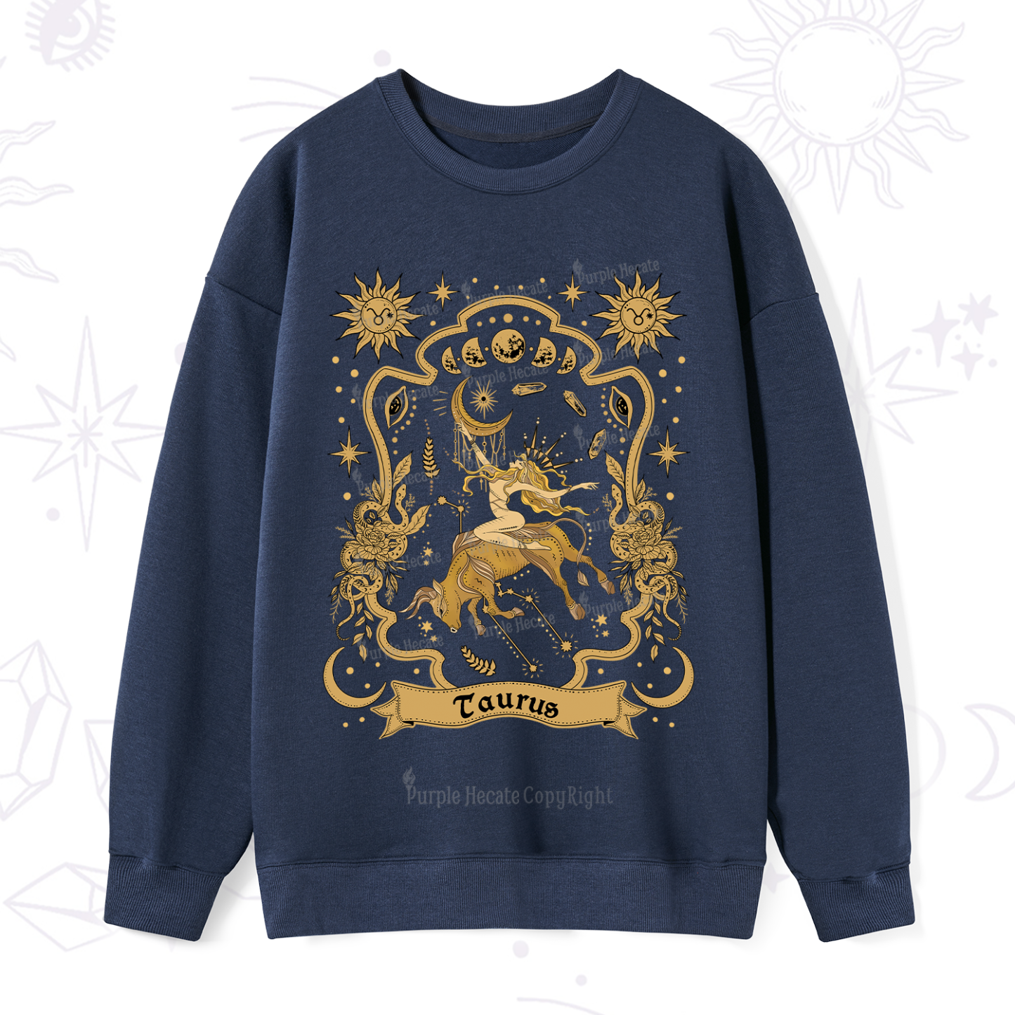 Purplehecate Taurus' Astral Mirage Zodiac Sweatshirt