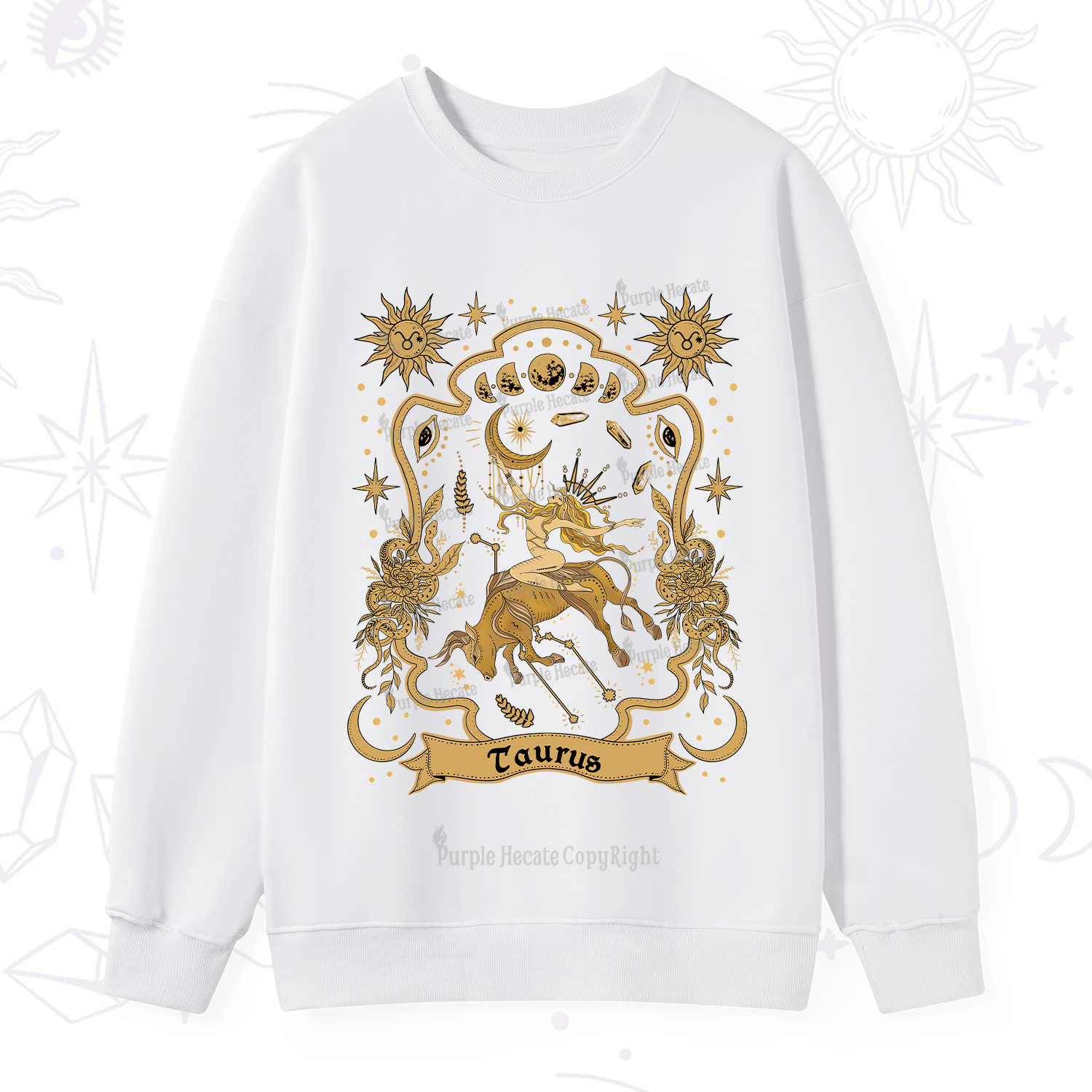 Purplehecate Taurus' Astral Mirage Zodiac Sweatshirt