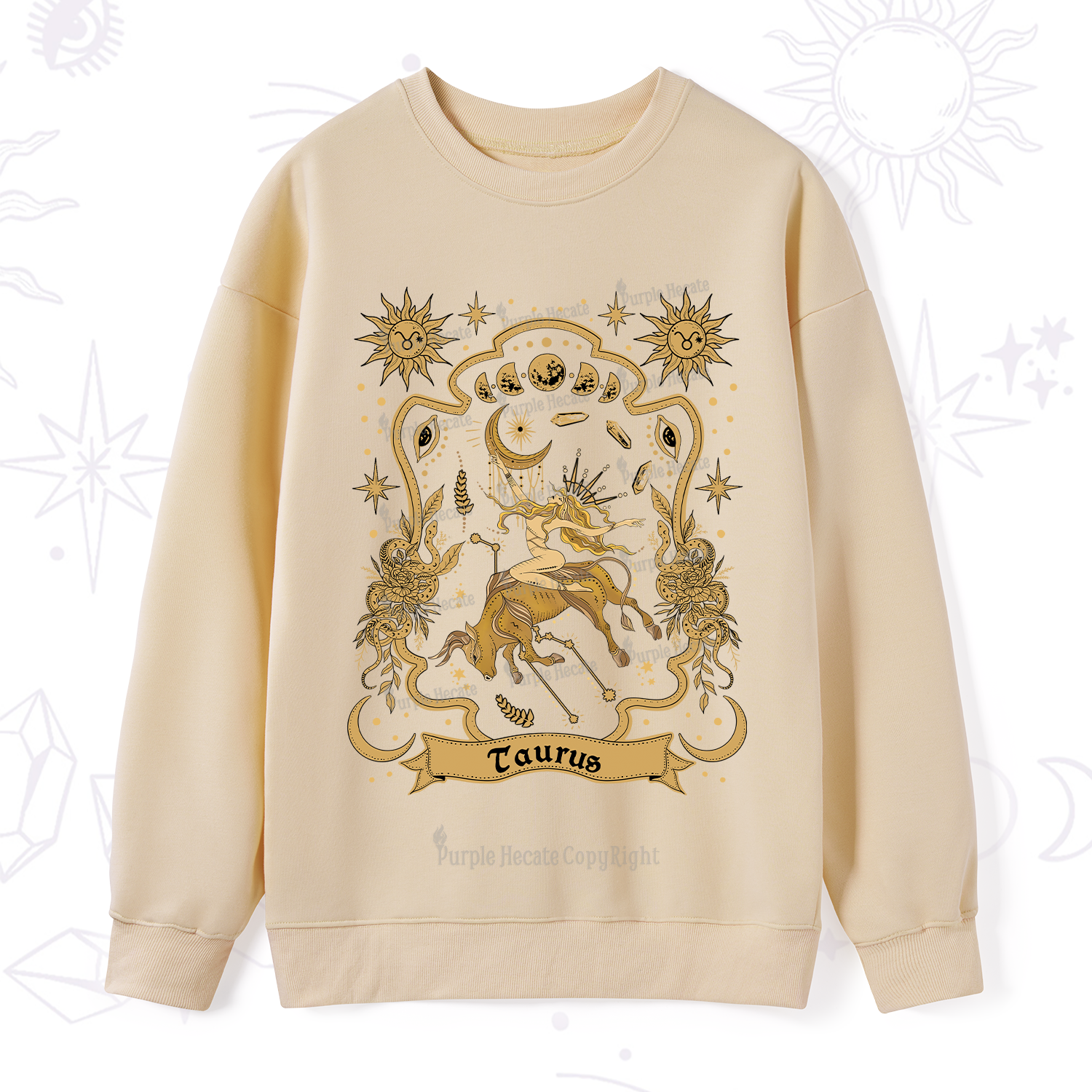 Purplehecate Taurus' Astral Mirage Zodiac Sweatshirt