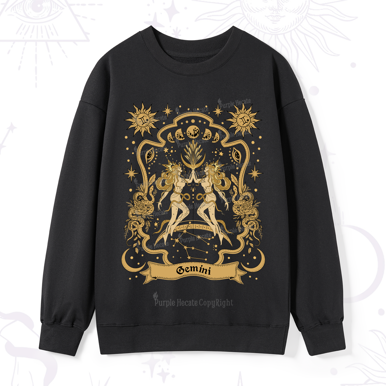 Purplehecate Gemini' Astral Mirage Zodiac Sweatshirt