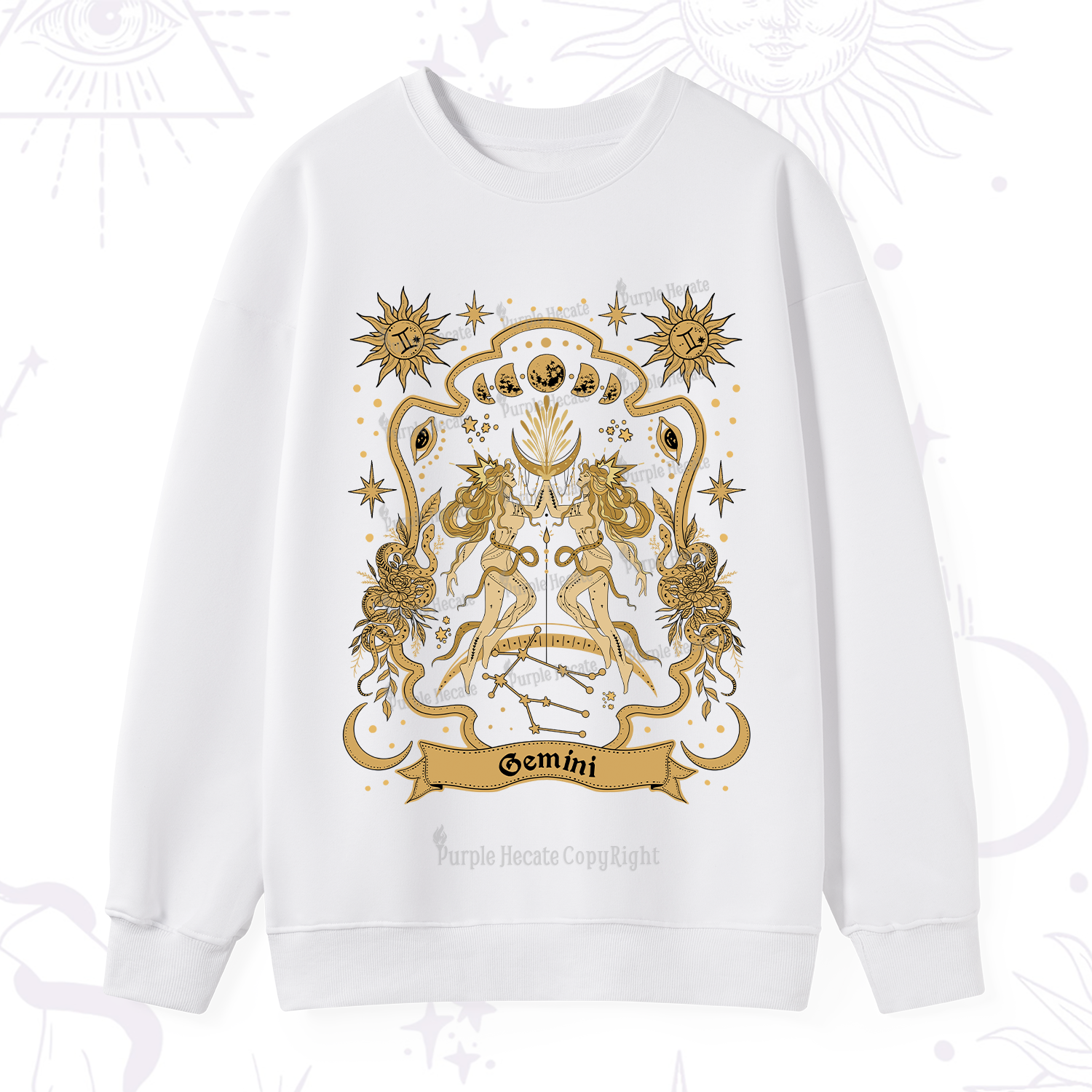 Purplehecate Gemini' Astral Mirage Zodiac Sweatshirt