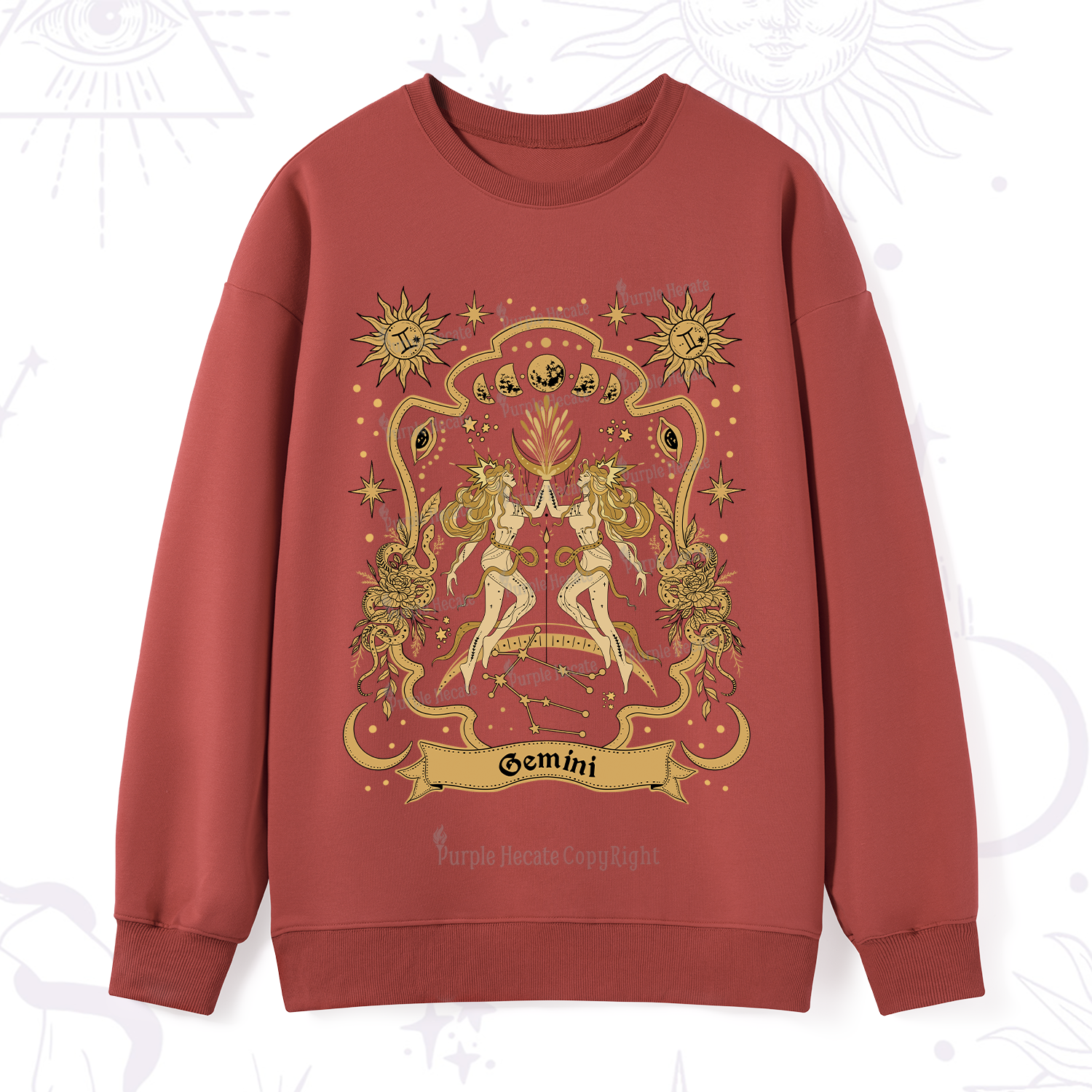 Purplehecate Gemini' Astral Mirage Zodiac Sweatshirt
