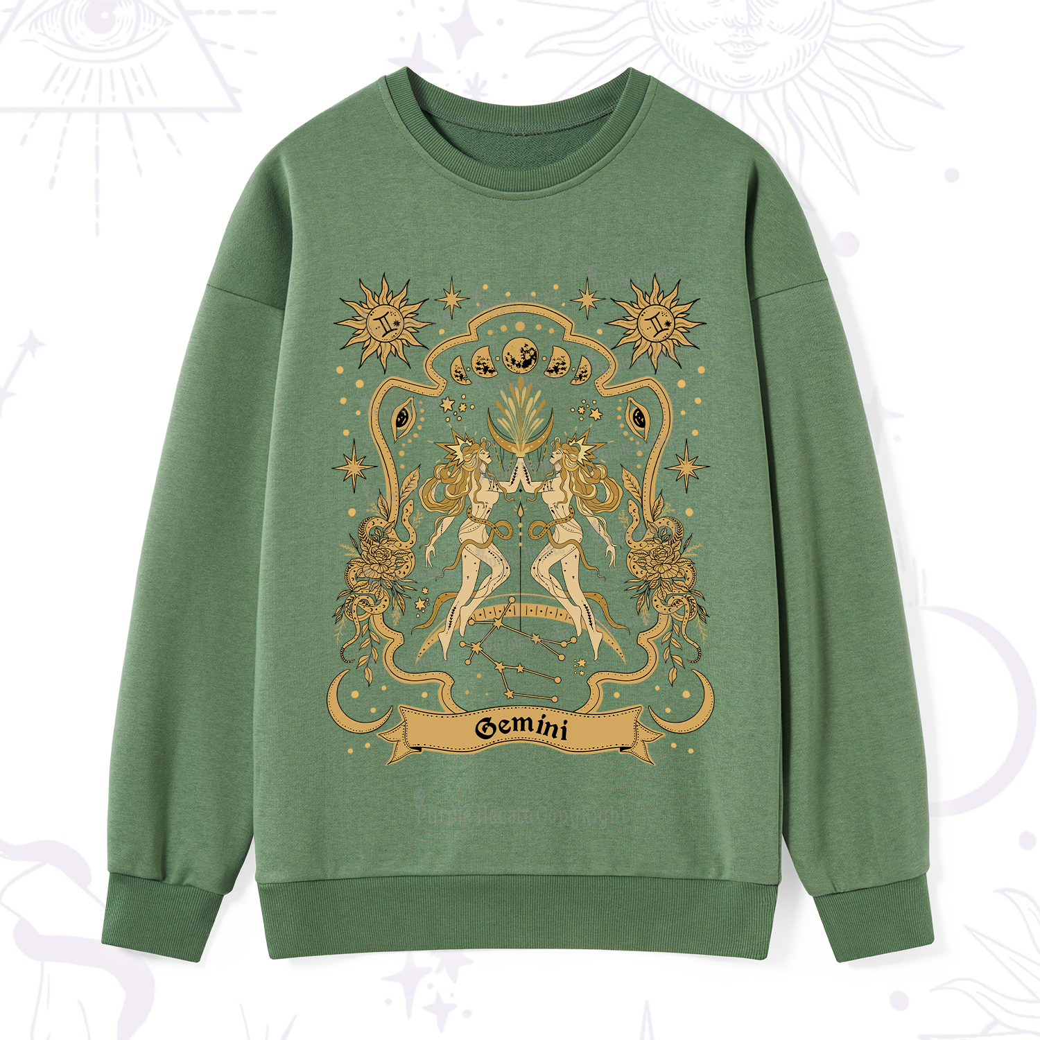 Purplehecate Gemini' Astral Mirage Zodiac Sweatshirt