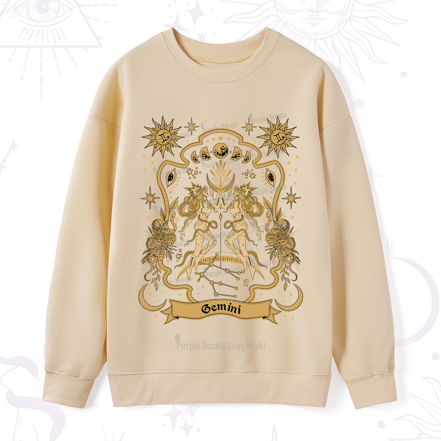 Purplehecate Gemini' Astral Mirage Zodiac Sweatshirt
