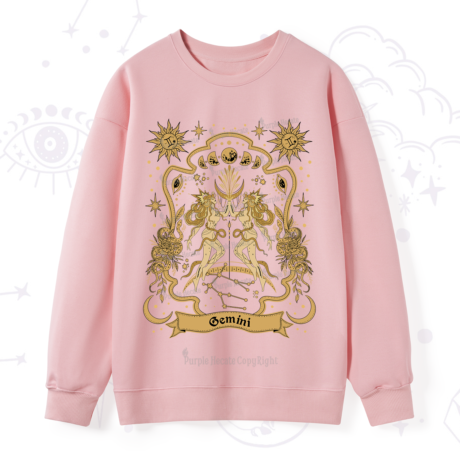 Purplehecate Gemini' Astral Mirage Zodiac Sweatshirt