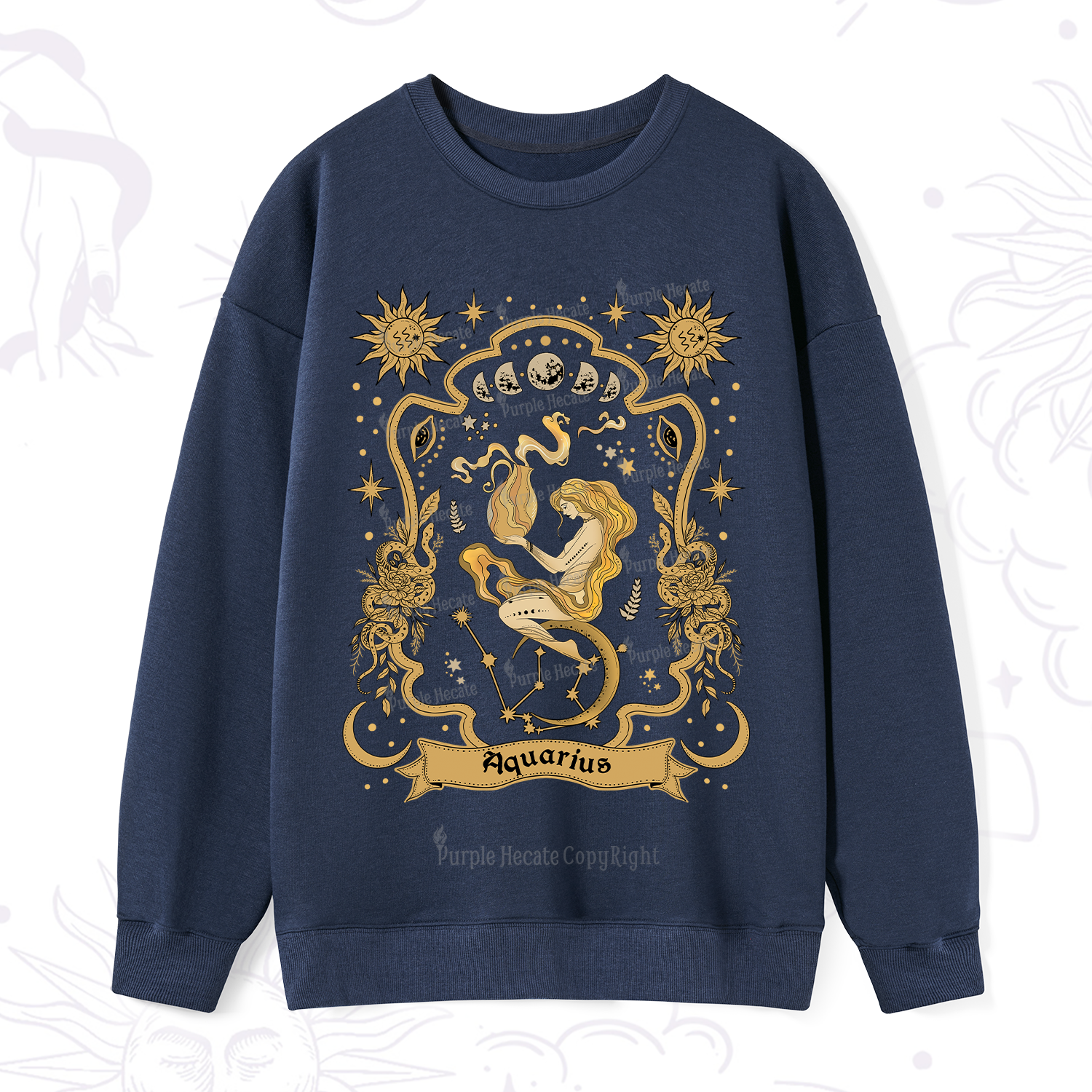 Purplehecate Aquarius' Astral Mirage Zodiac Sweatshirt
