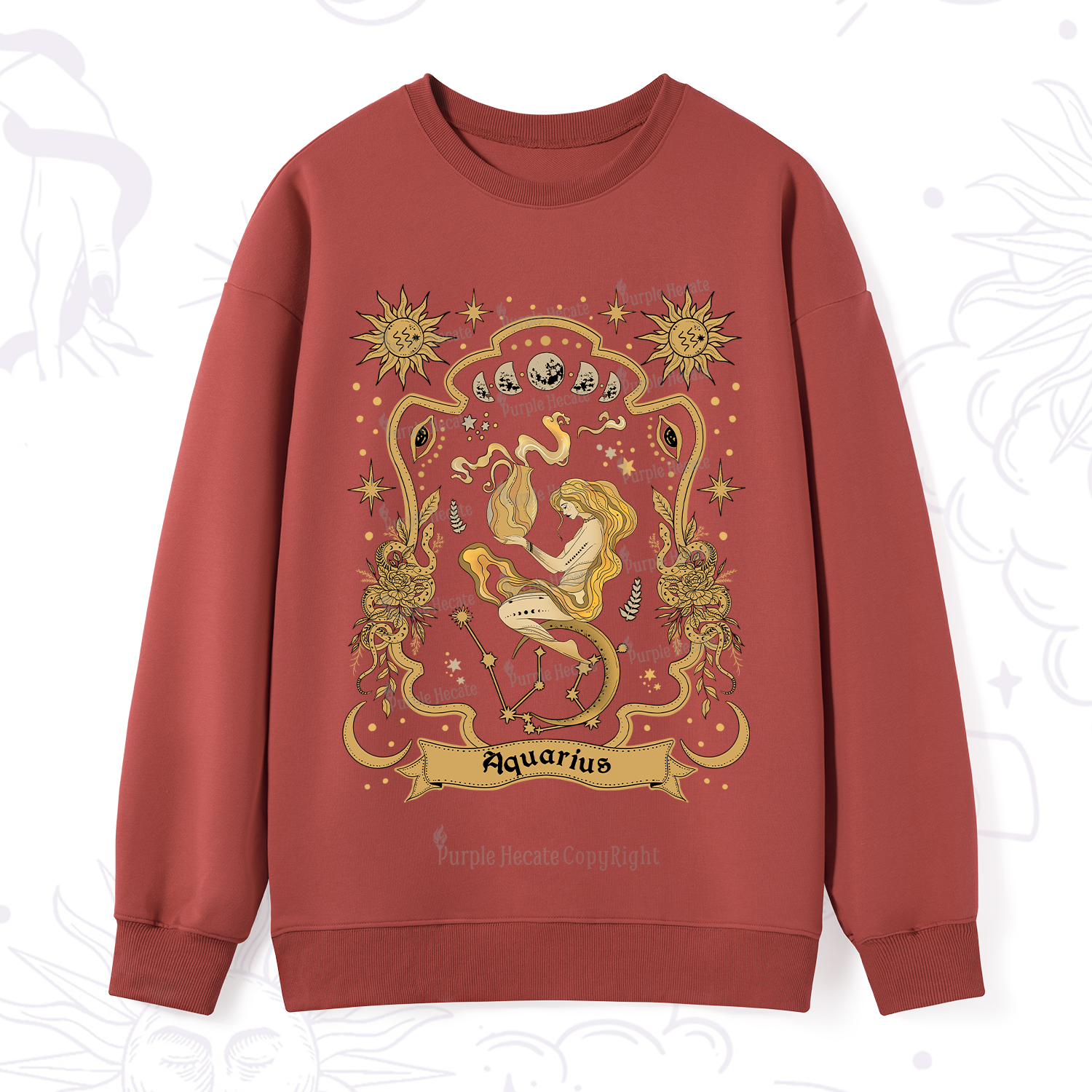 Purplehecate Aquarius' Astral Mirage Zodiac Sweatshirt
