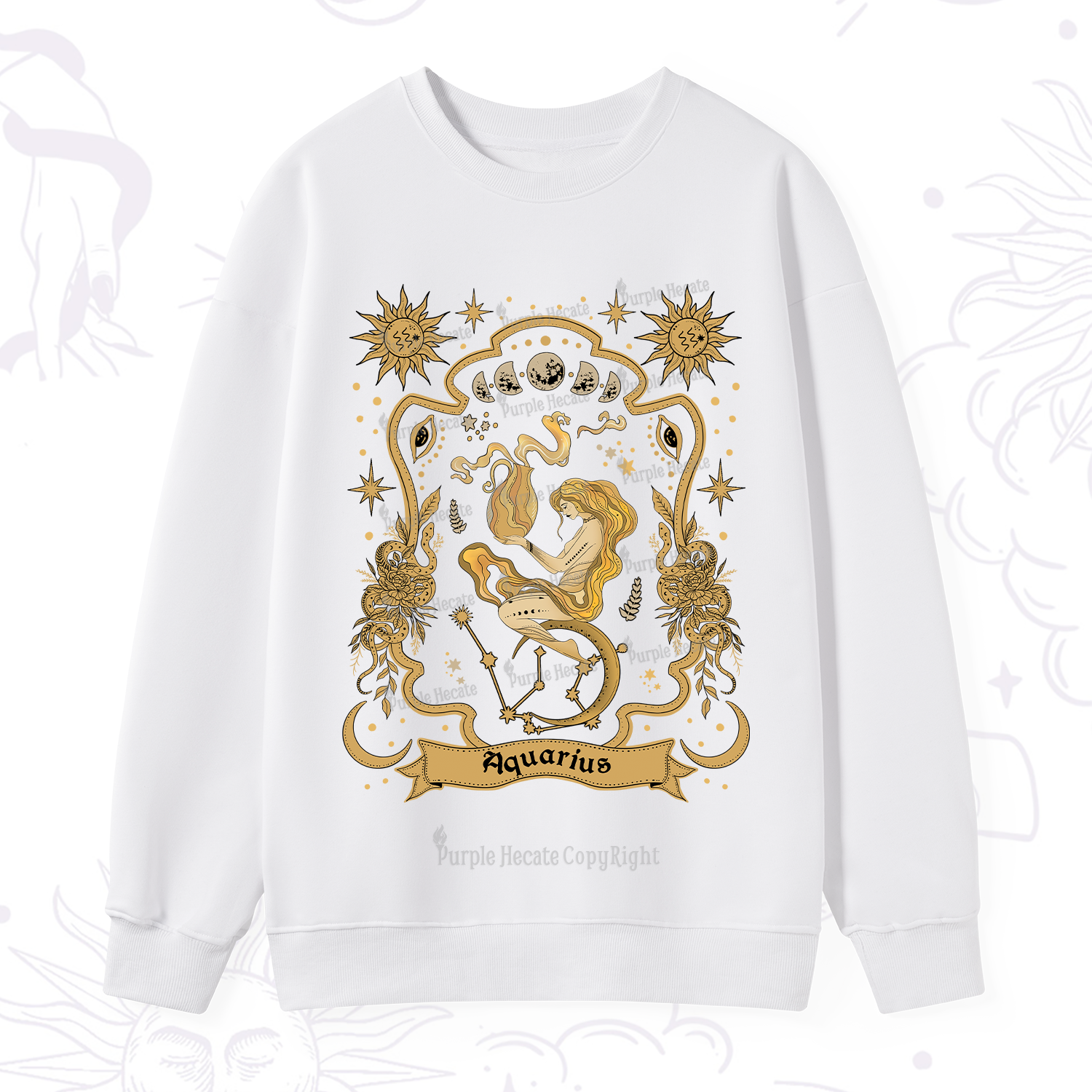 Purplehecate Aquarius' Astral Mirage Zodiac Sweatshirt