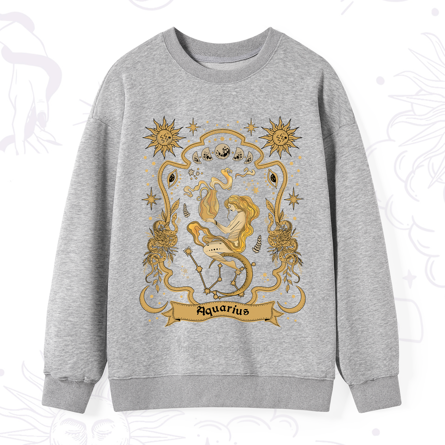 Purplehecate Aquarius' Astral Mirage Zodiac Sweatshirt