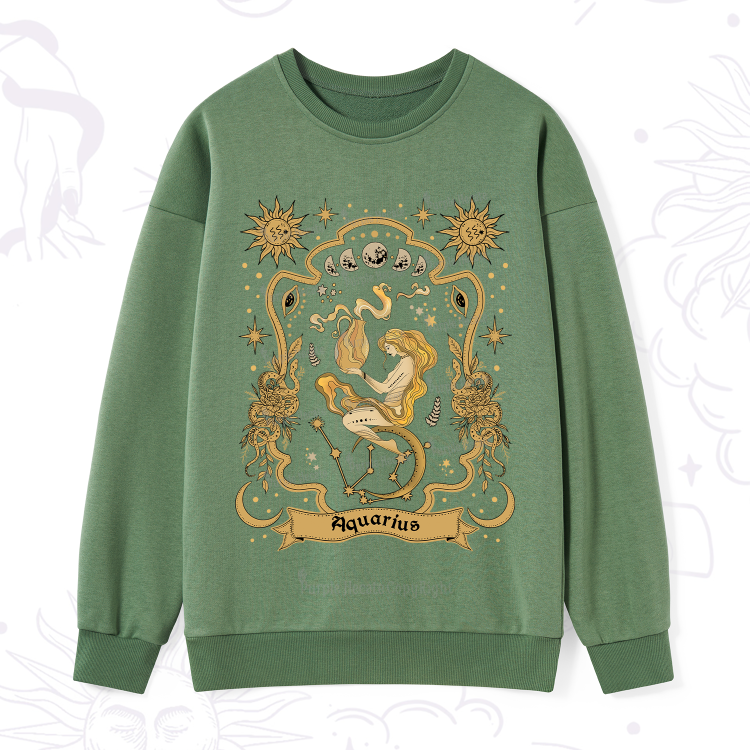 Purplehecate Aquarius' Astral Mirage Zodiac Sweatshirt
