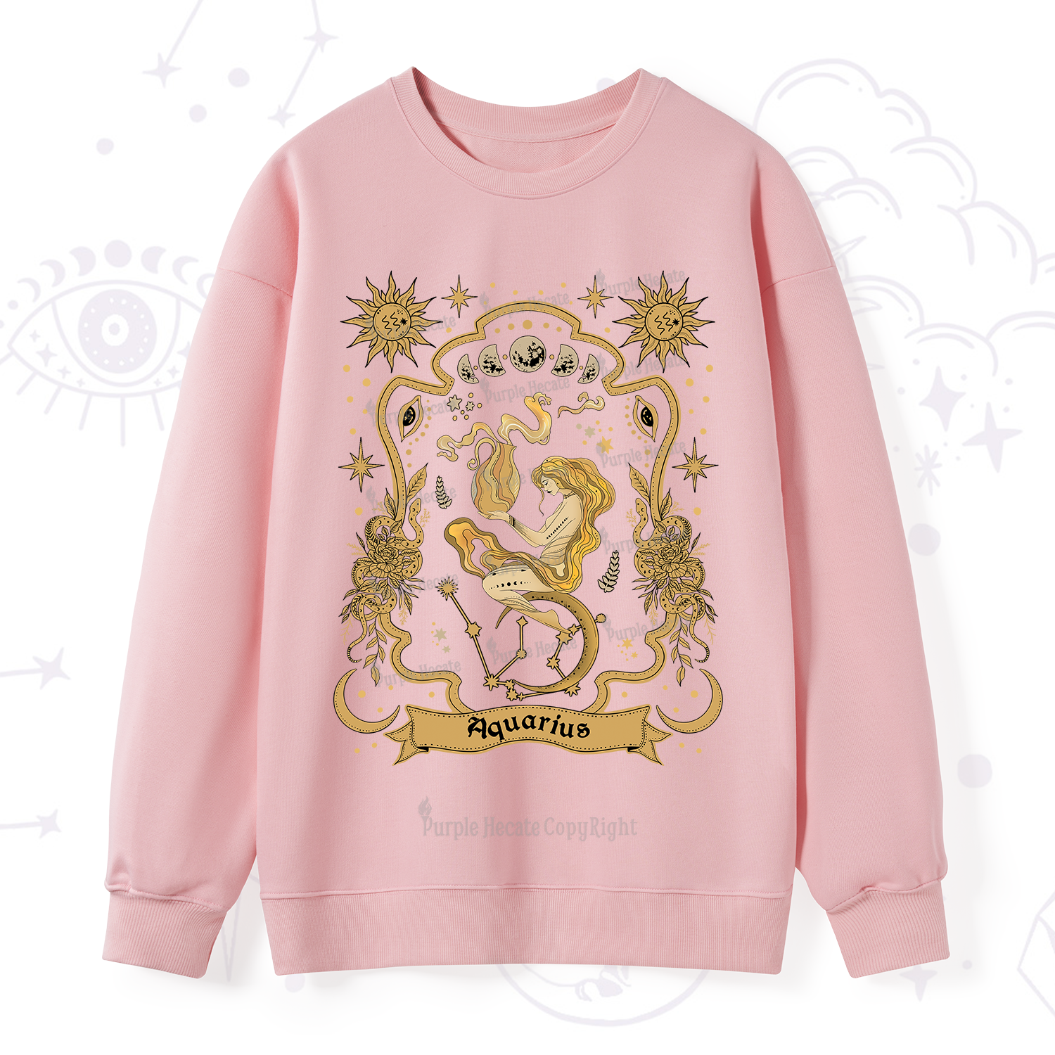 Purplehecate Aquarius' Astral Mirage Zodiac Sweatshirt