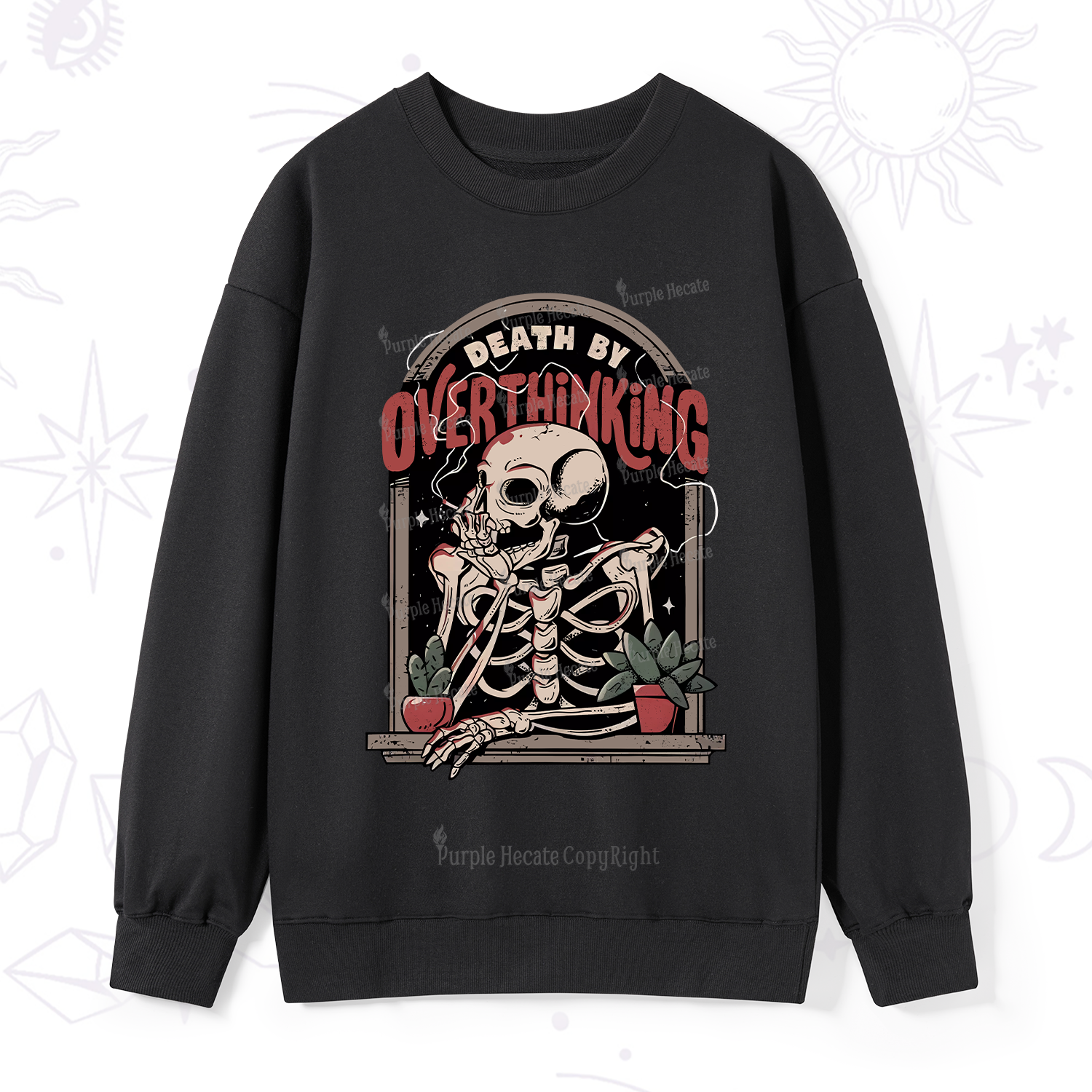 Purplehecate Death By Overthinking Sweatshirt