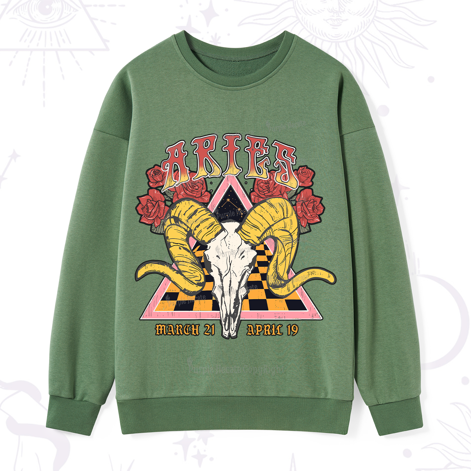 Purplehecate Aries Crew Zodiac Sweatshirt