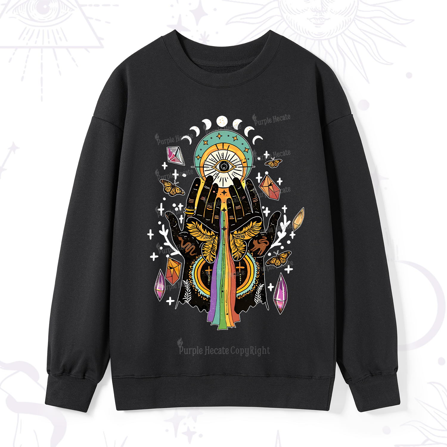 Purplehecate Mystical Witchy Hands Sweatshirt