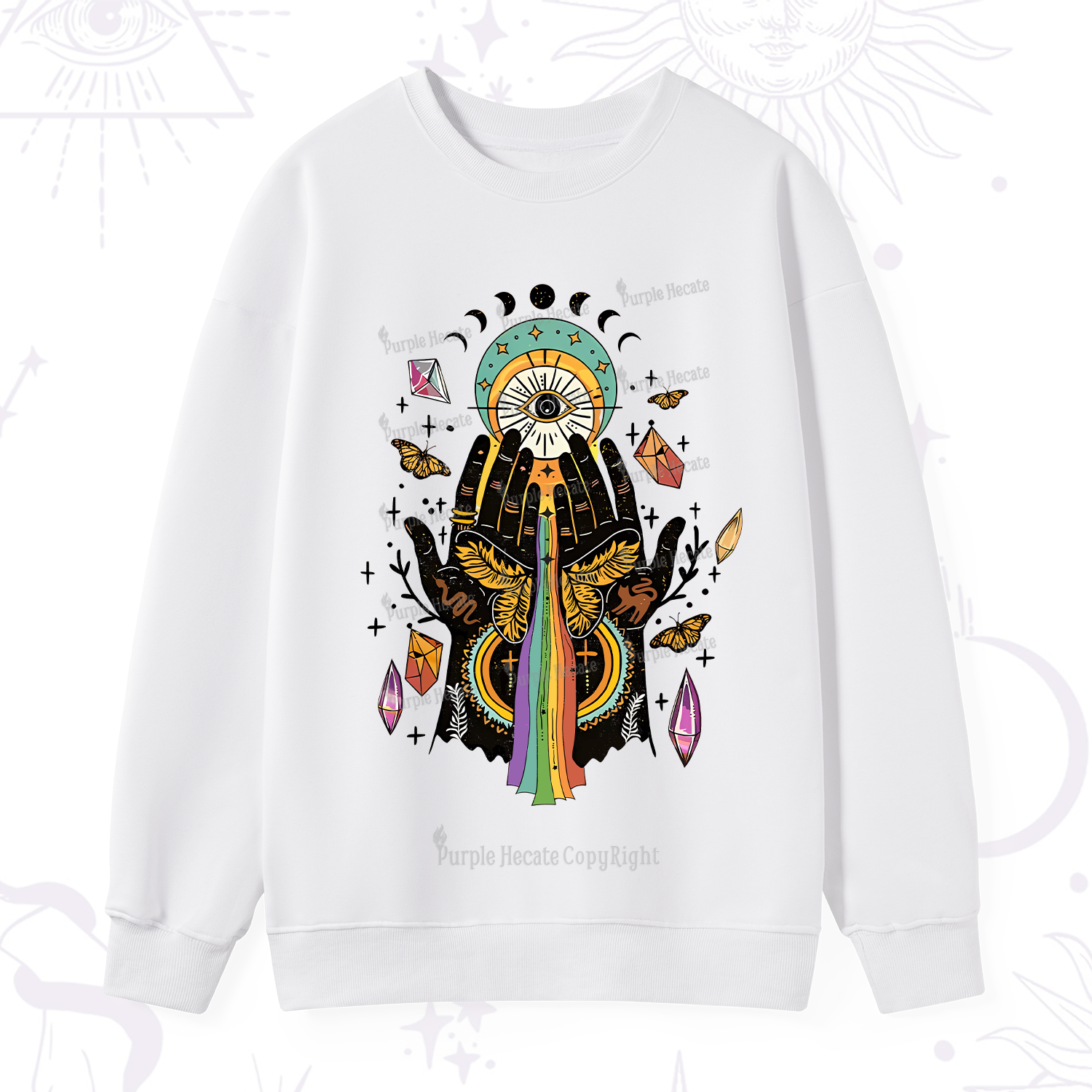 Purplehecate Mystical Witchy Hands Sweatshirt