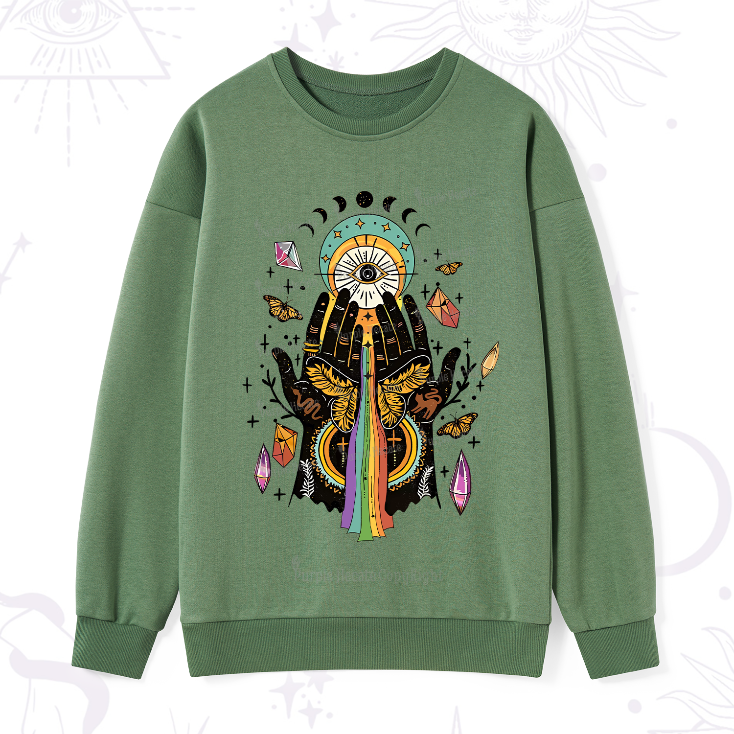 Purplehecate Mystical Witchy Hands Sweatshirt