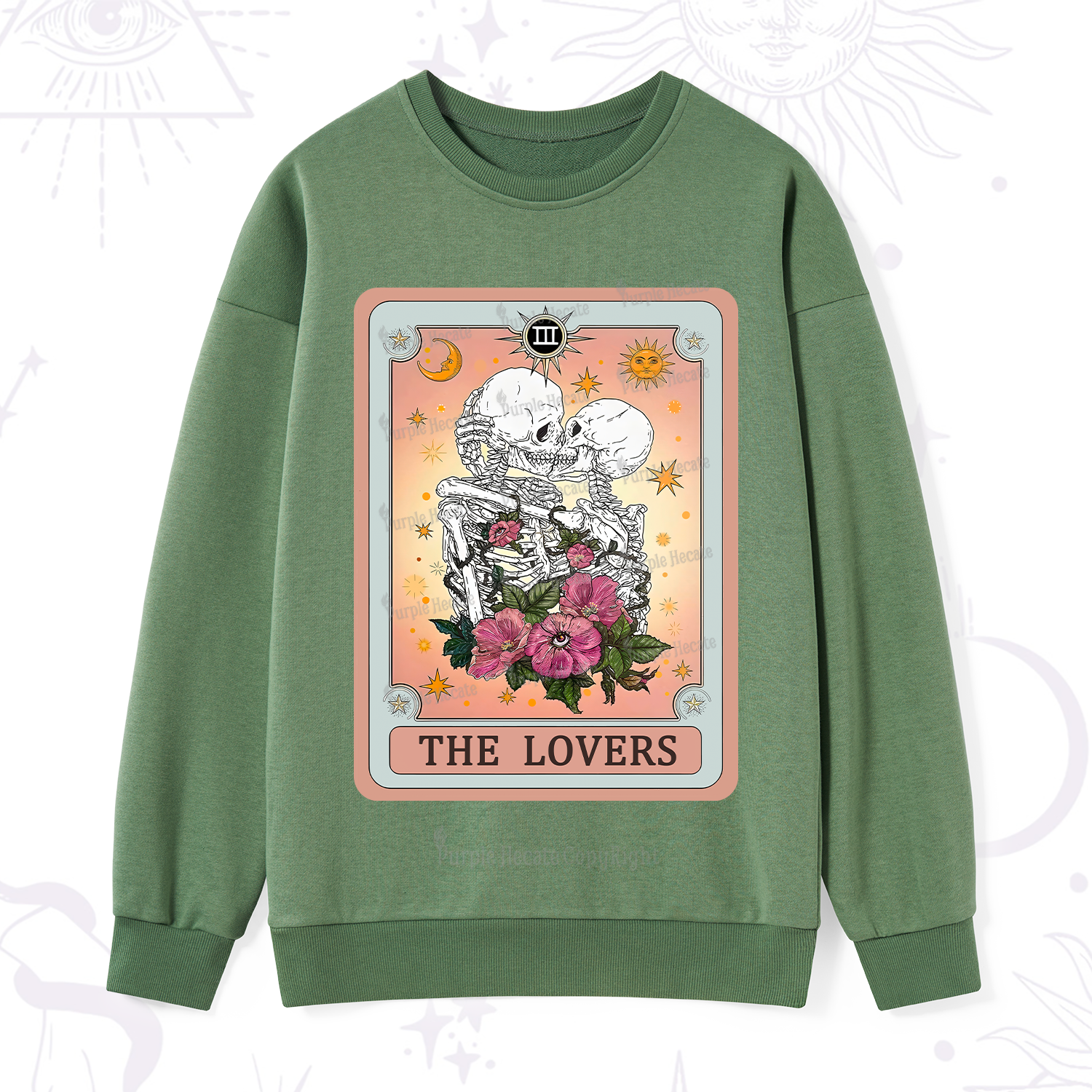 Purplehecate The Lovers Tarot Card Sweatshirt