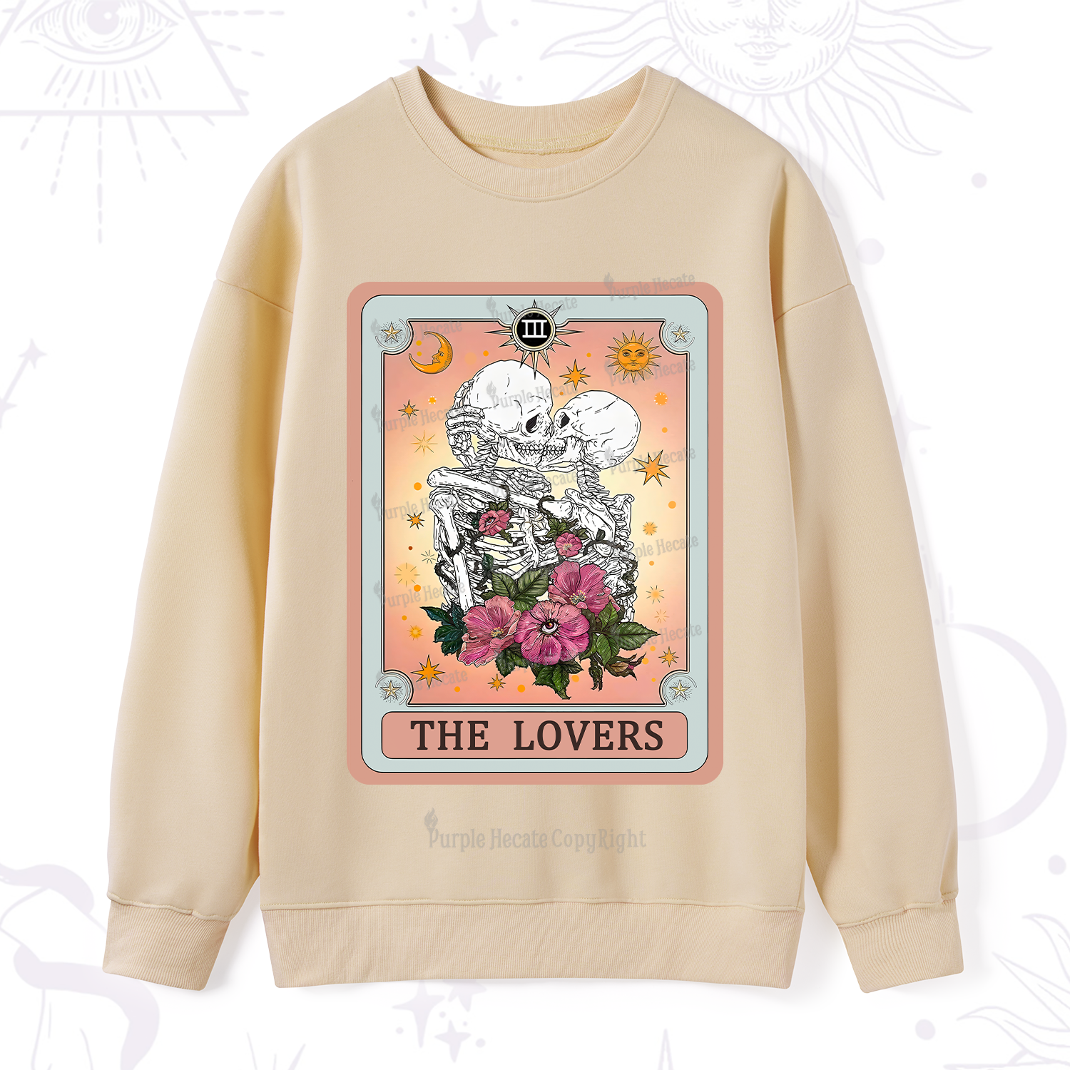 Purplehecate The Lovers Tarot Card Sweatshirt