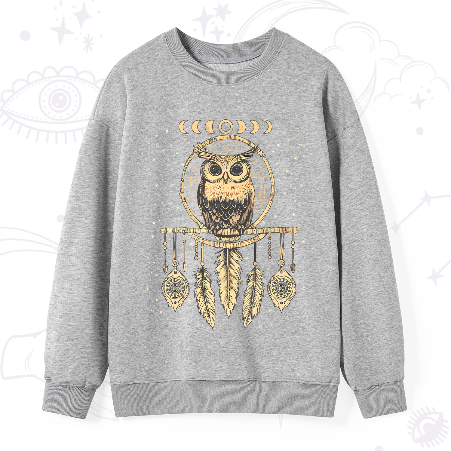 Purplehecate Luna Owl Dream Catcher Sweatshirt