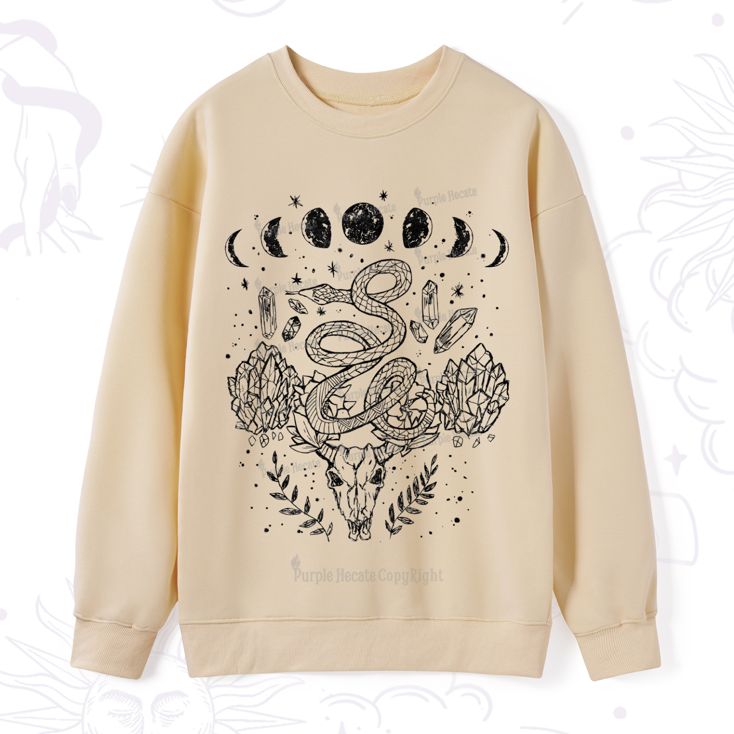 Purplehecate Crystals Witchy Sweatshirt
