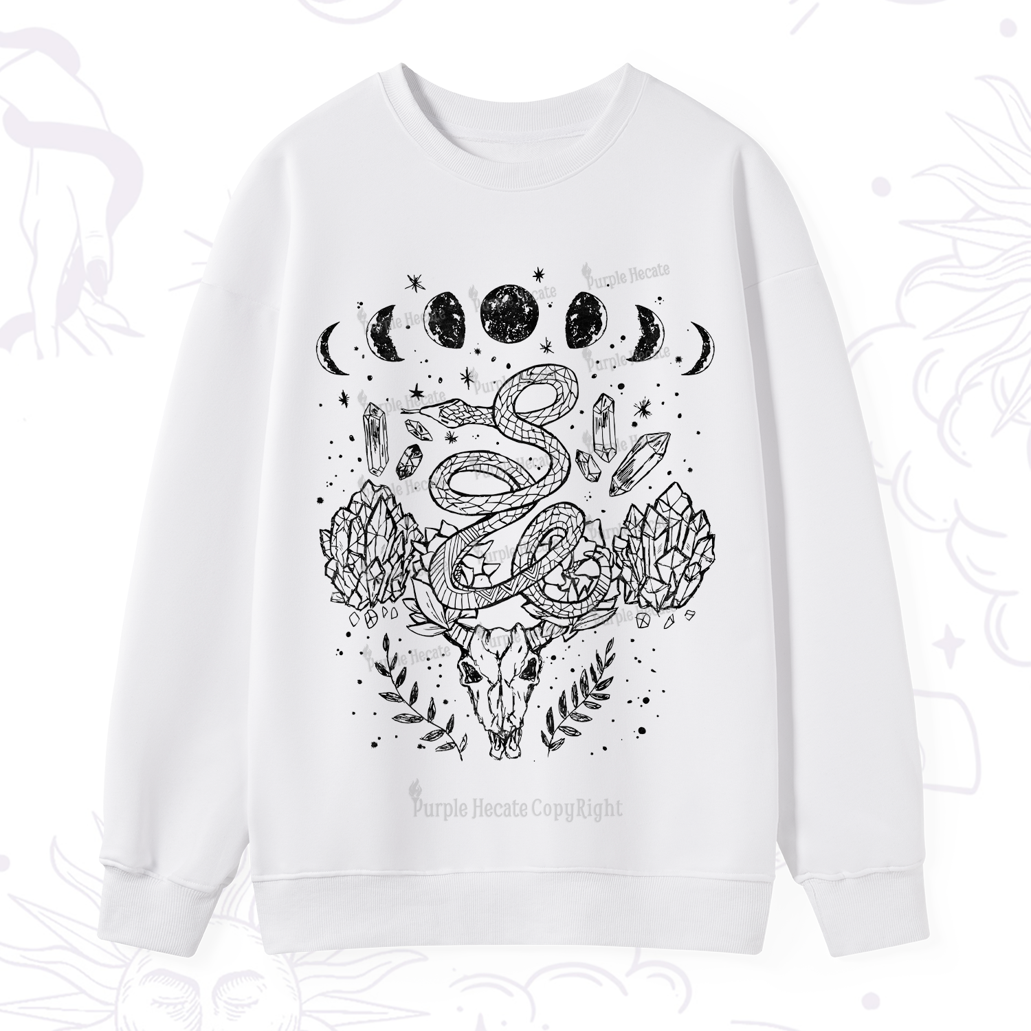 Purplehecate Crystals Witchy Sweatshirt