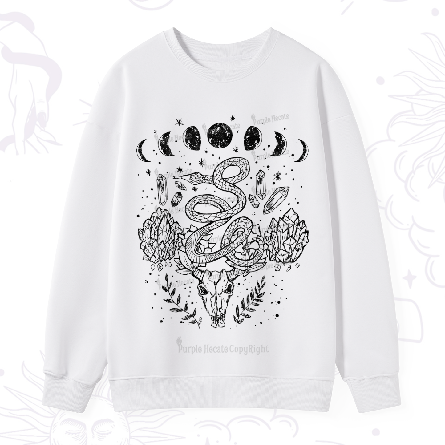 Purplehecate Crystals Witchy Sweatshirt