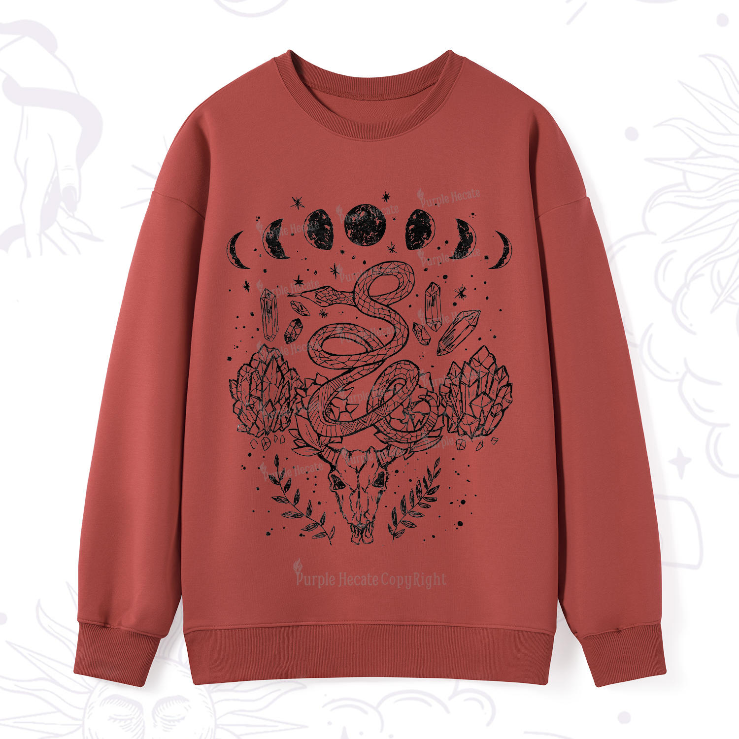 Purplehecate Crystals Witchy Sweatshirt