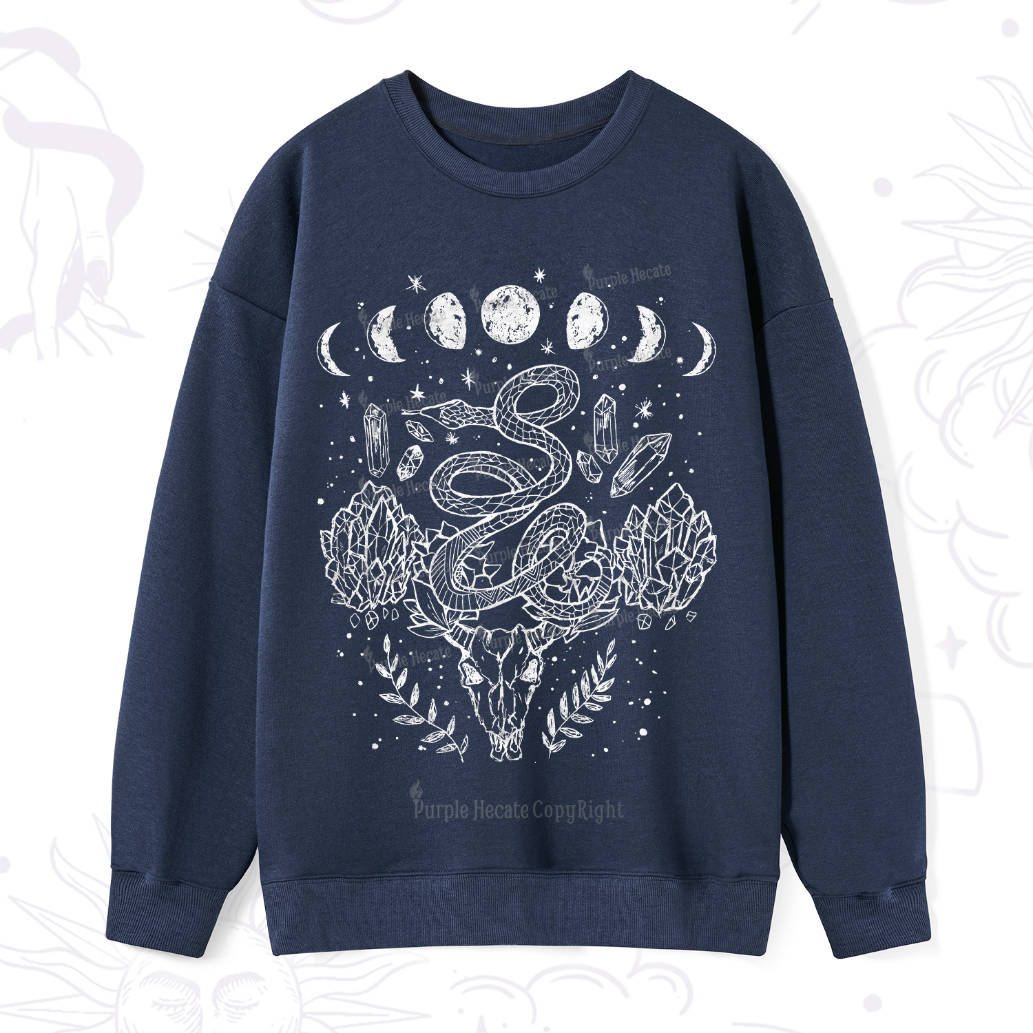 Purplehecate Crystals Witchy Sweatshirt