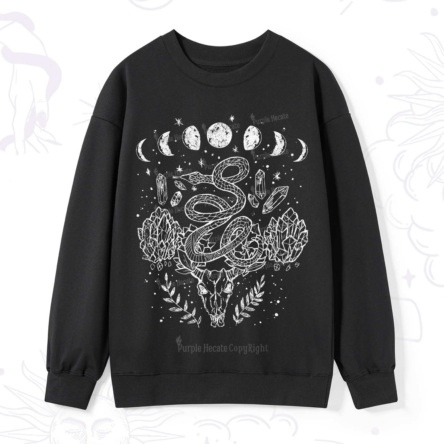 Purplehecate Crystals Witchy Sweatshirt