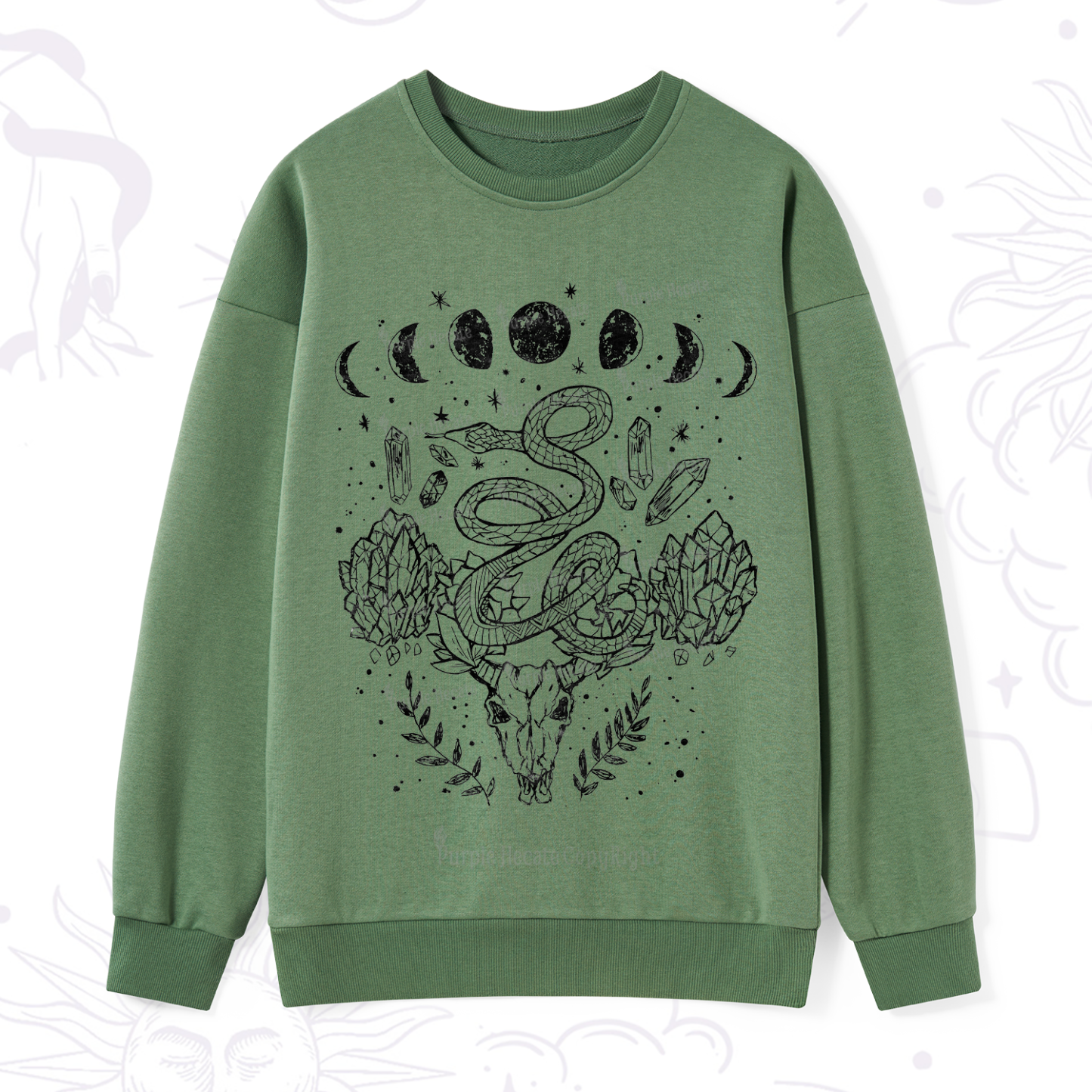 Purplehecate Crystals Witchy Sweatshirt