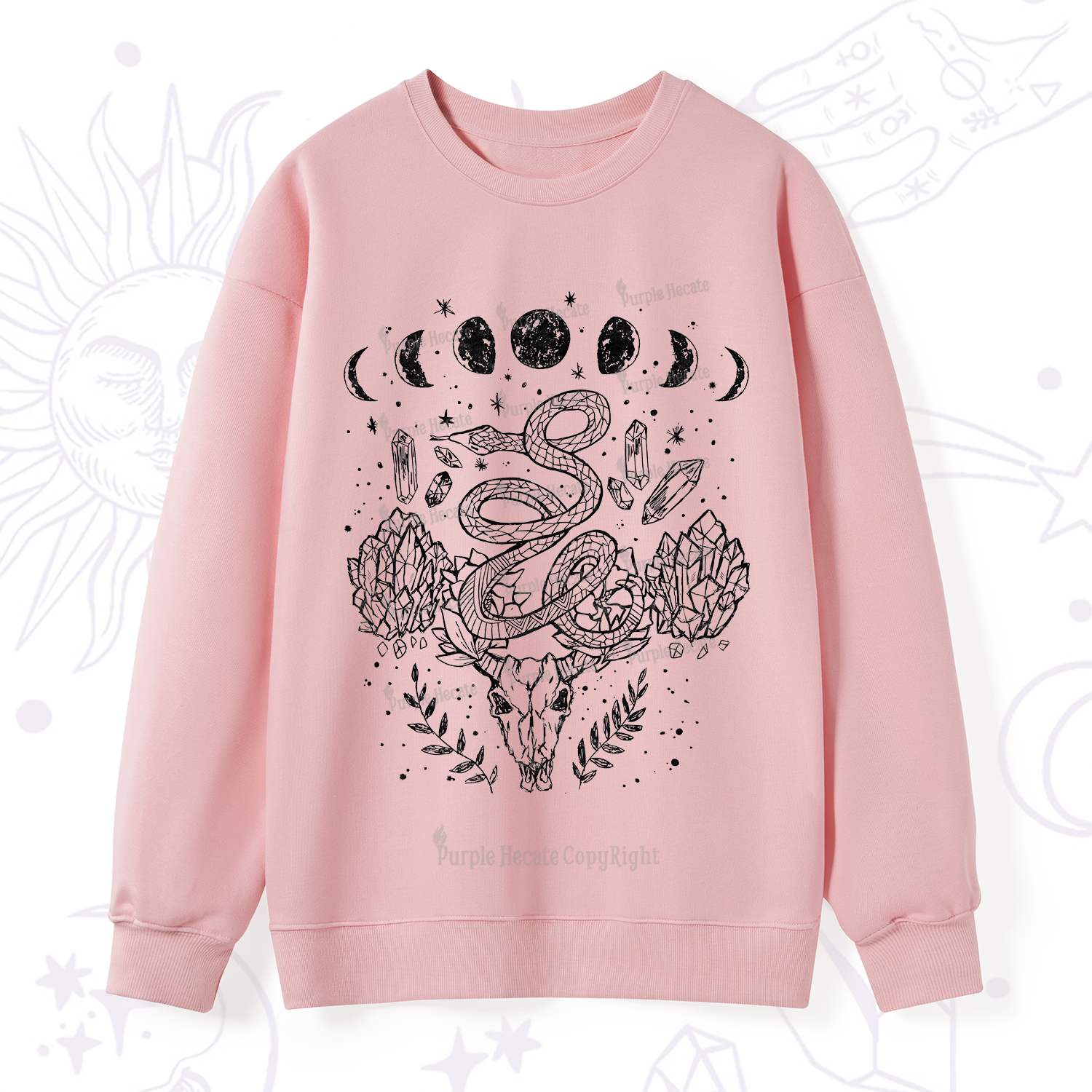 Purplehecate Crystals Witchy Sweatshirt