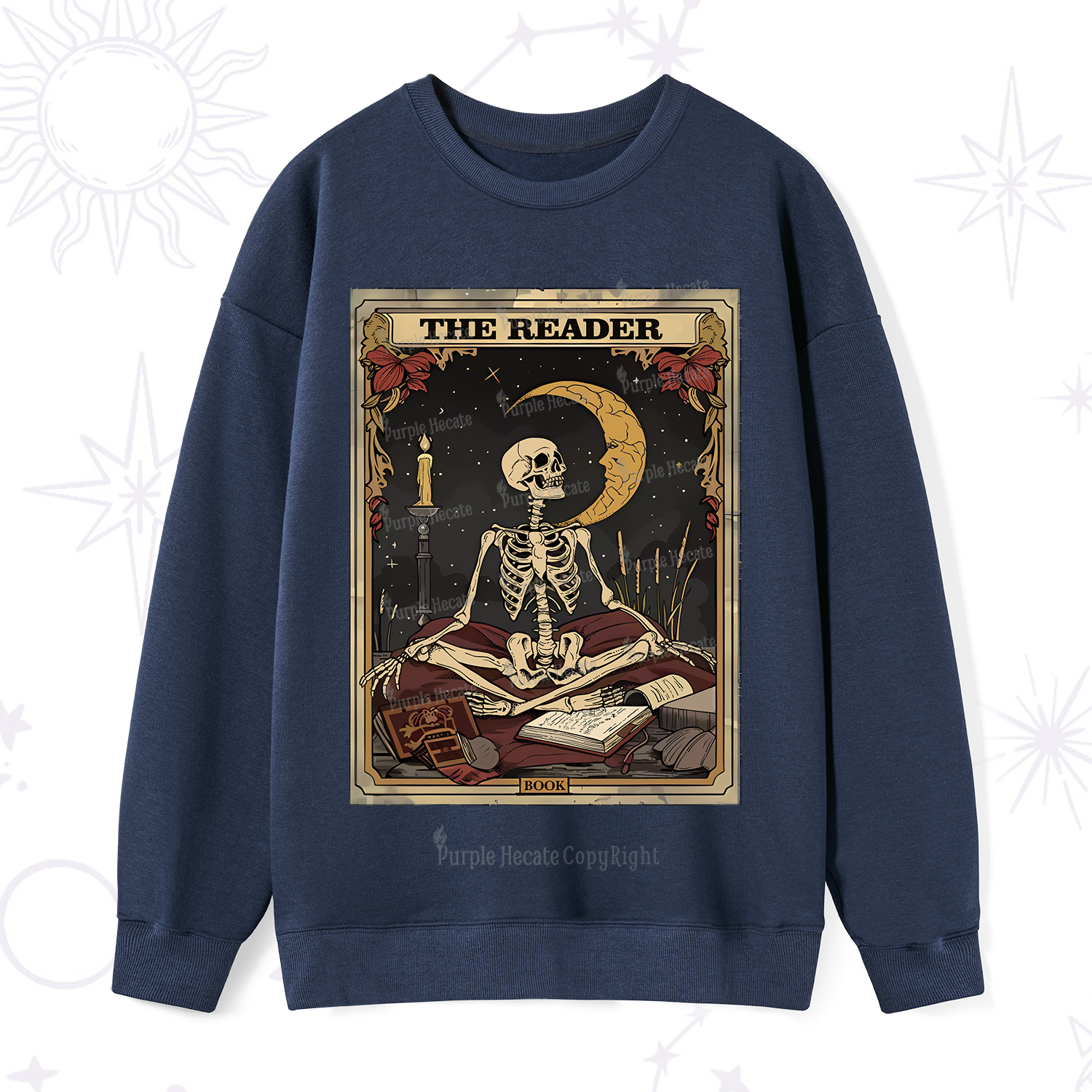Purplehecate The Reader Tarot Card Sweatshirt