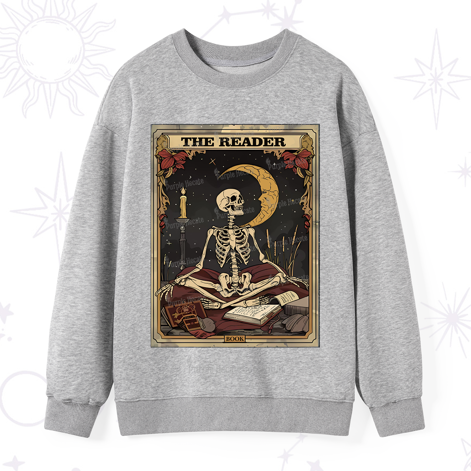 Purplehecate The Reader Tarot Card Sweatshirt