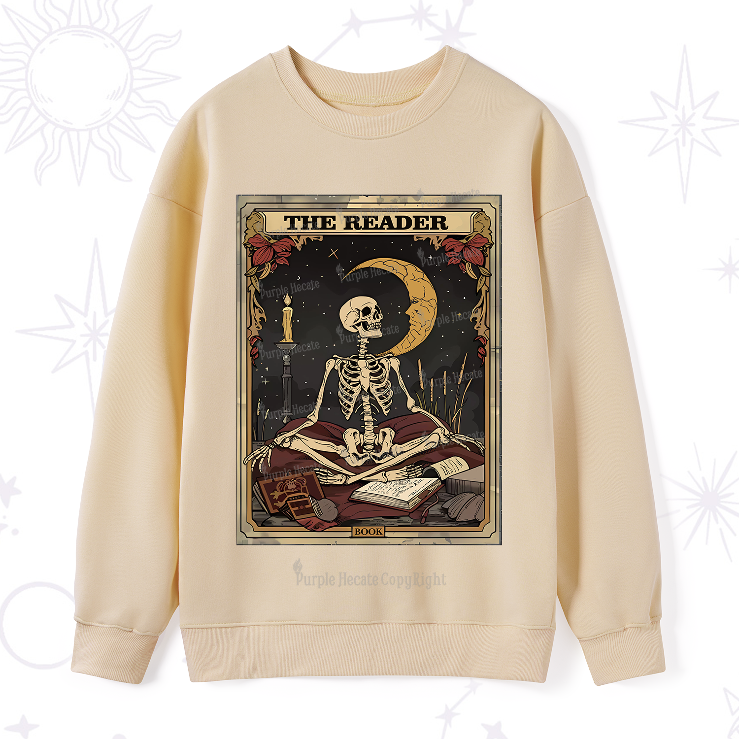 Purplehecate The Reader Tarot Card Sweatshirt