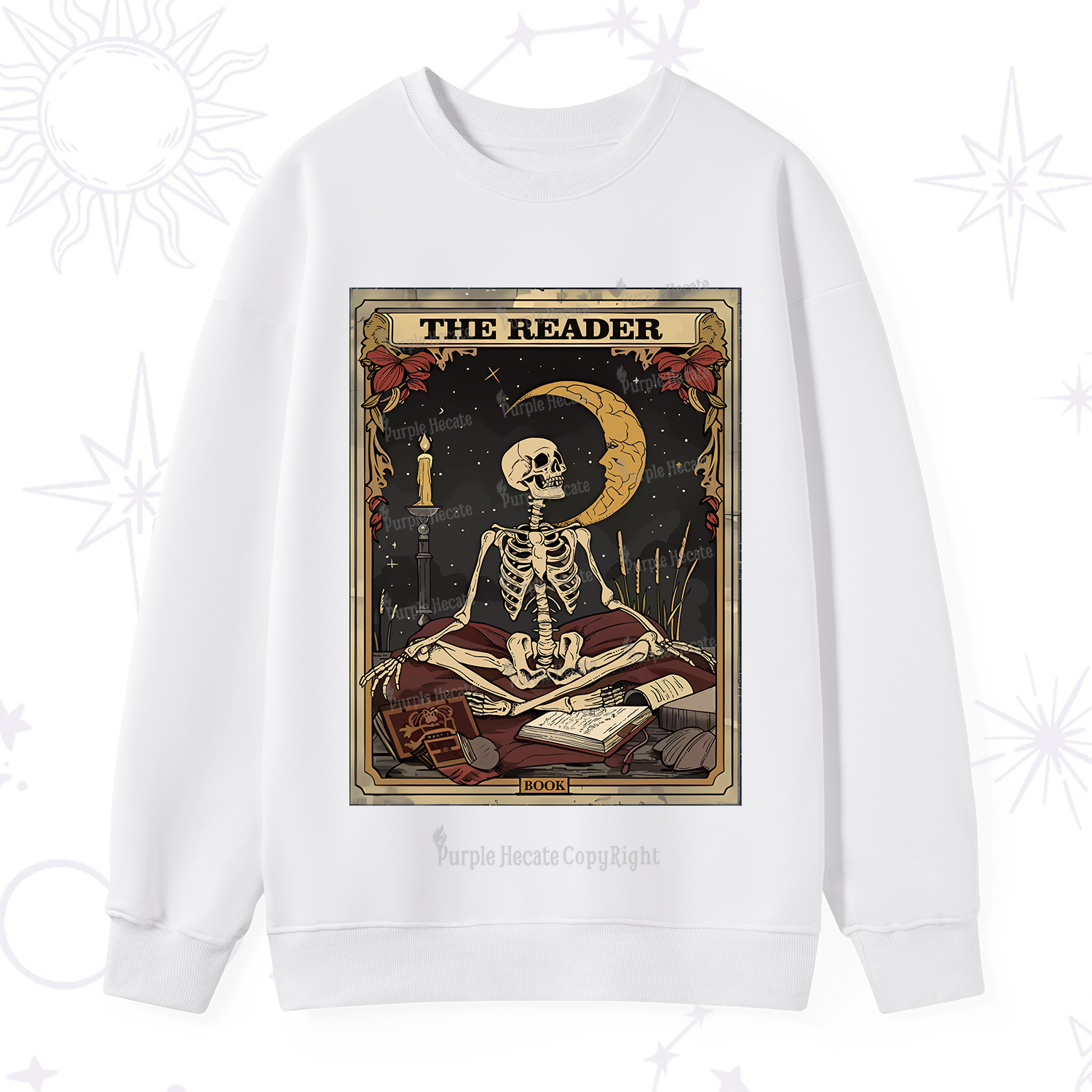 Purplehecate The Reader Tarot Card Sweatshirt
