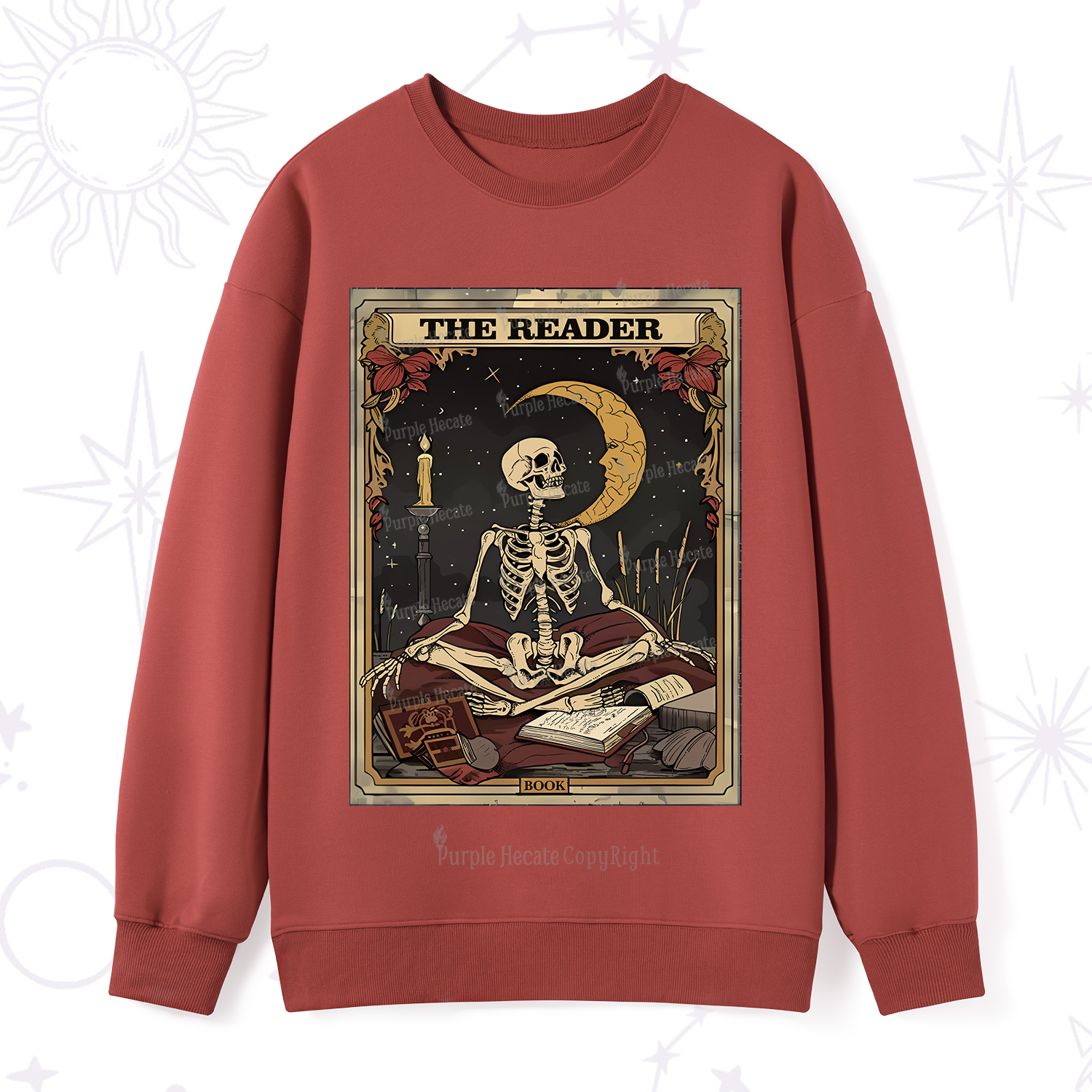 Purplehecate The Reader Tarot Card Sweatshirt