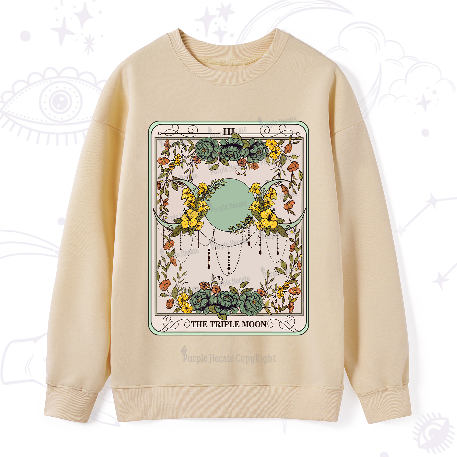 Purplehecate The Triple Moon Tarot Sweatshirt