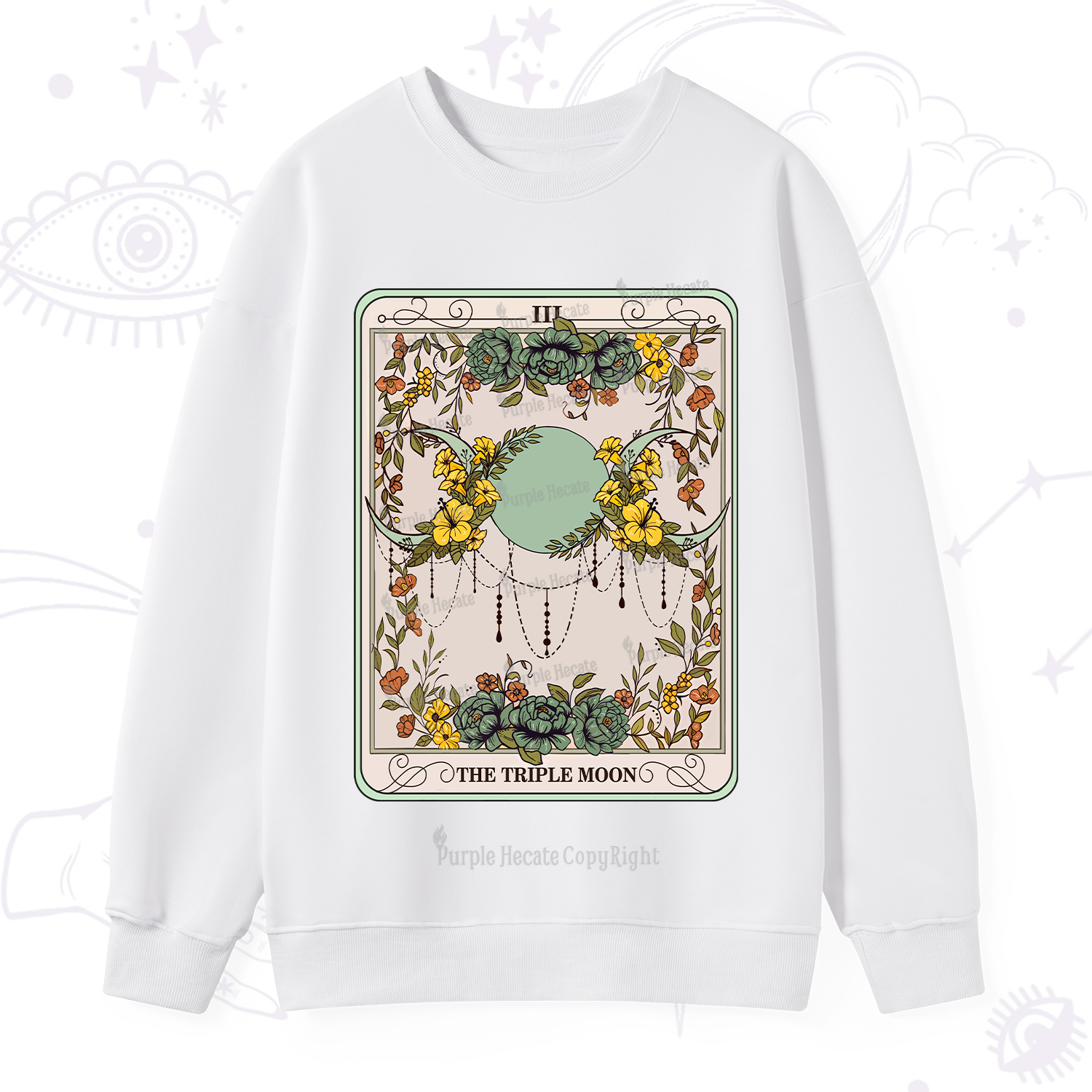 Purplehecate The Triple Moon Tarot Sweatshirt