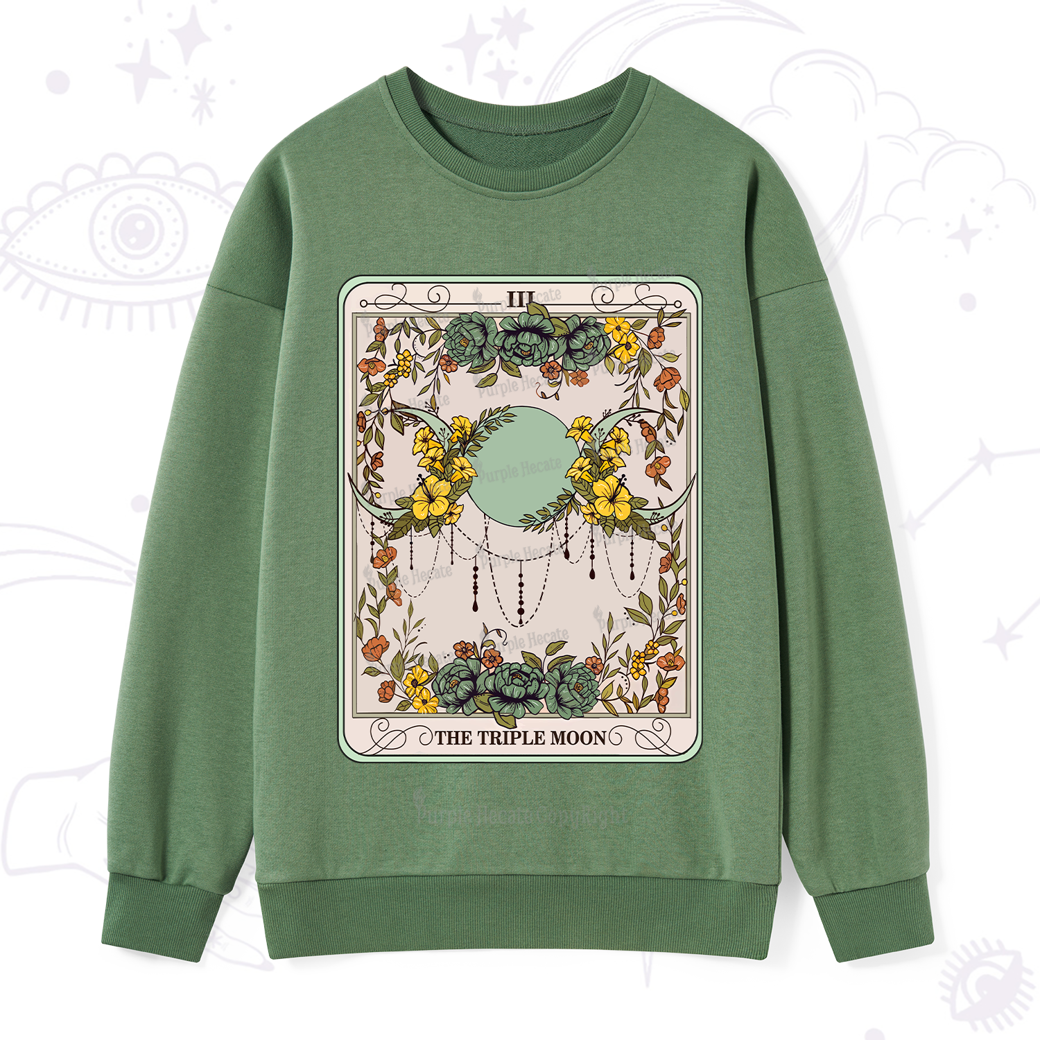 Purplehecate The Triple Moon Tarot Sweatshirt