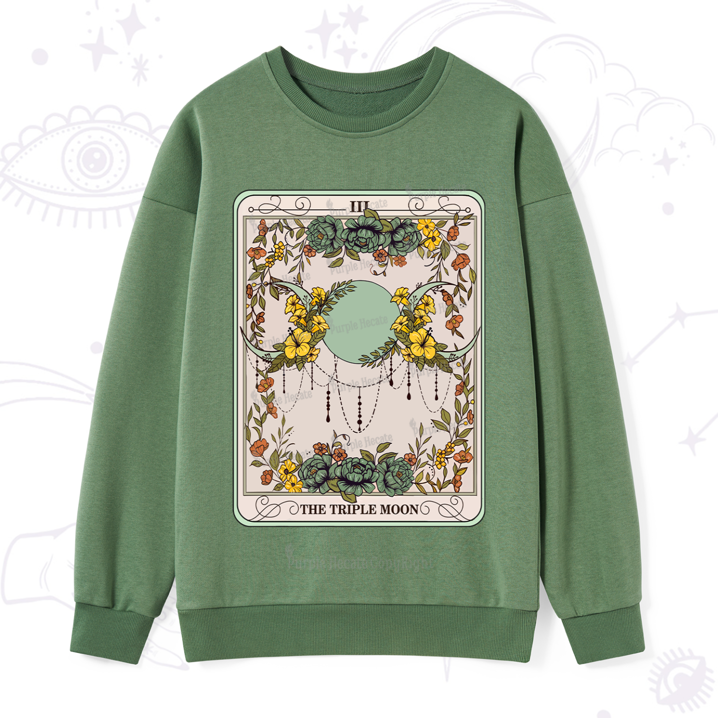 Purplehecate The Triple Moon Tarot Sweatshirt