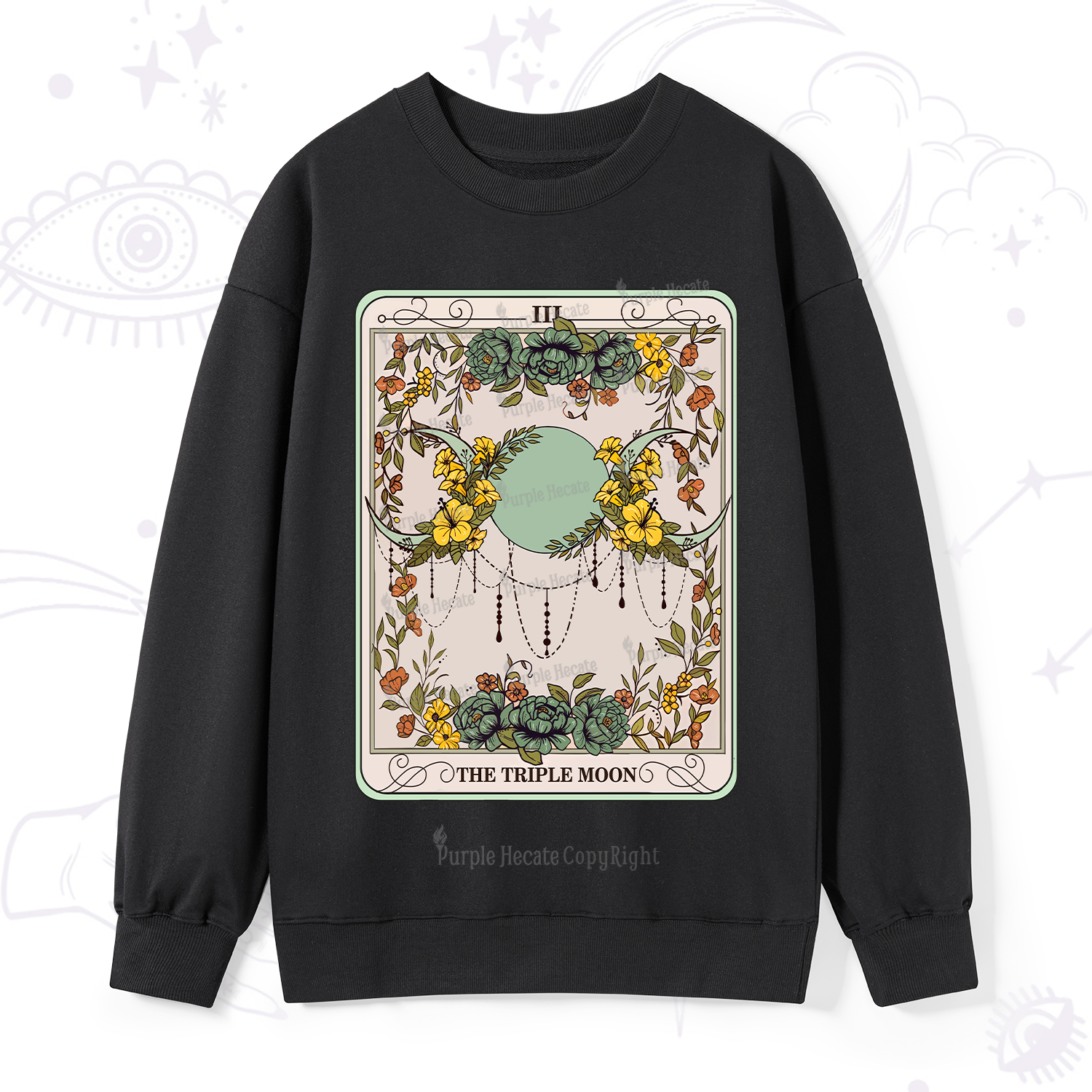 Purplehecate The Triple Moon Tarot Sweatshirt