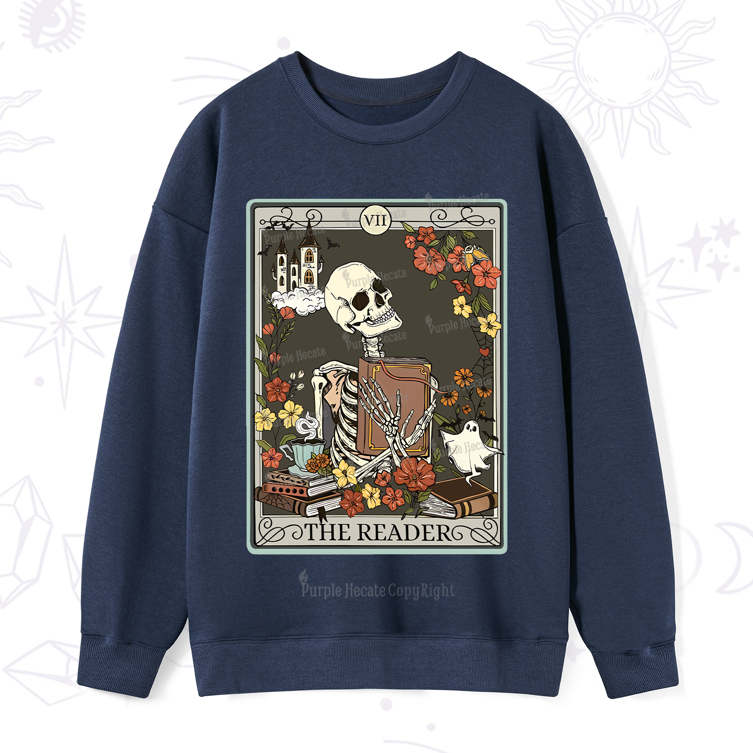 Purplehecate The Reader Tarot Card Sweatshirt