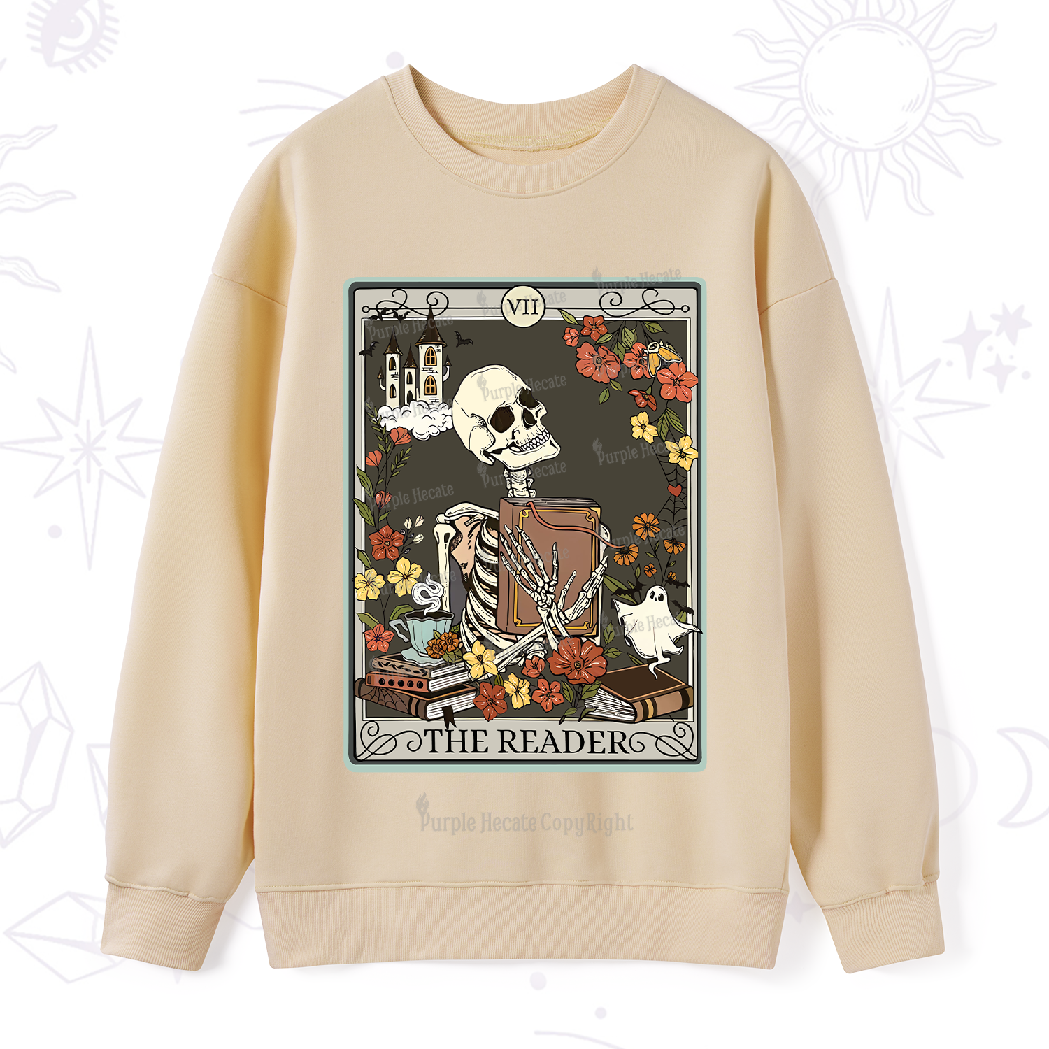 Purplehecate The Reader Tarot Card Sweatshirt