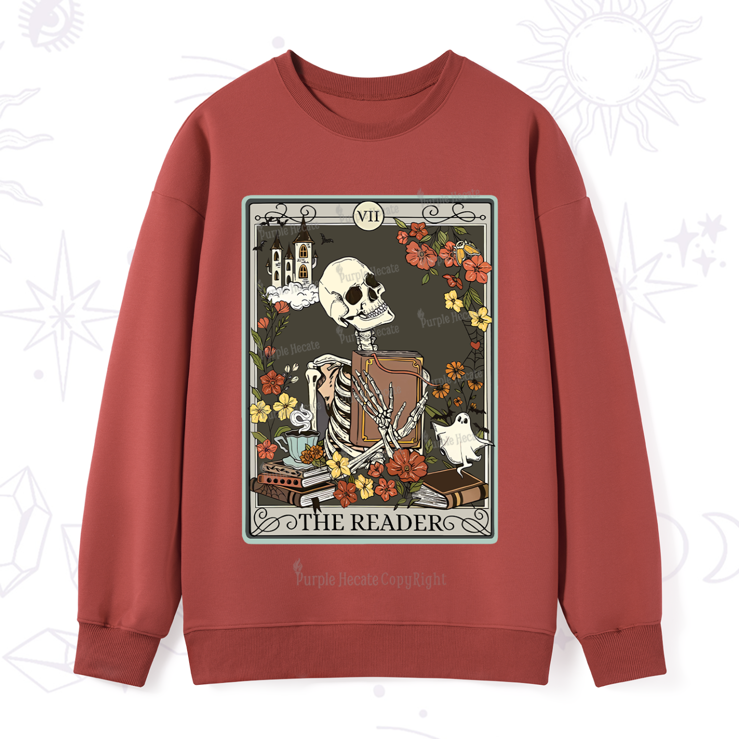 Purplehecate The Reader Tarot Card Sweatshirt