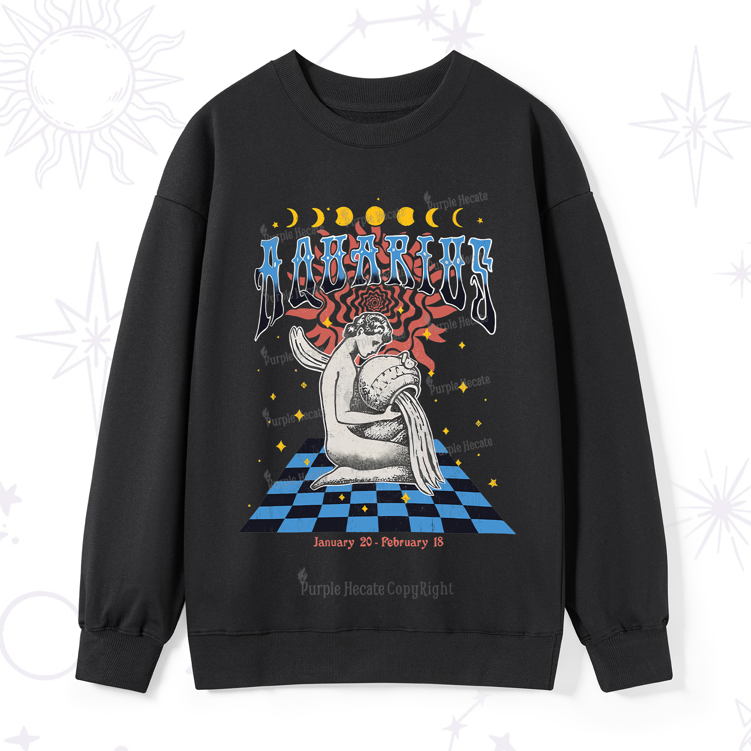Purplehecate Aquarius Crew Zodiac Sweatshirt