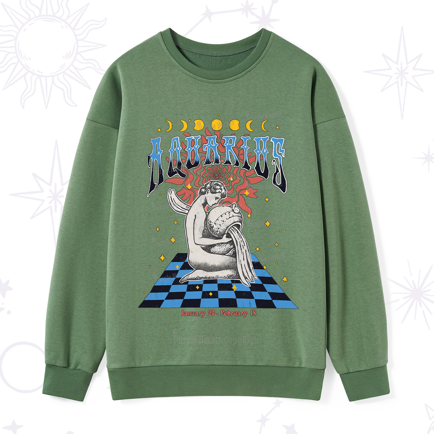 Purplehecate Aquarius Crew Zodiac Sweatshirt