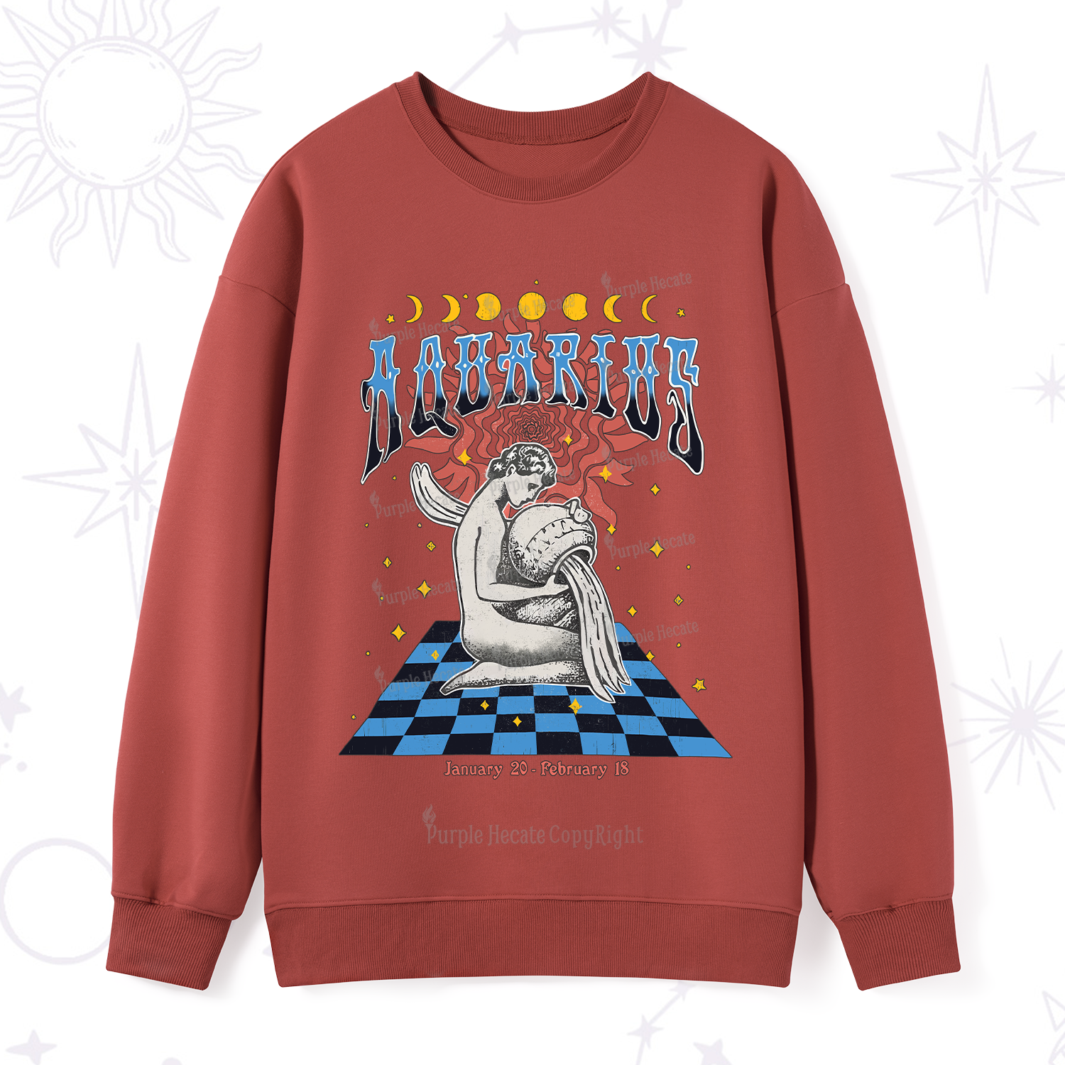 Purplehecate Aquarius Crew Zodiac Sweatshirt