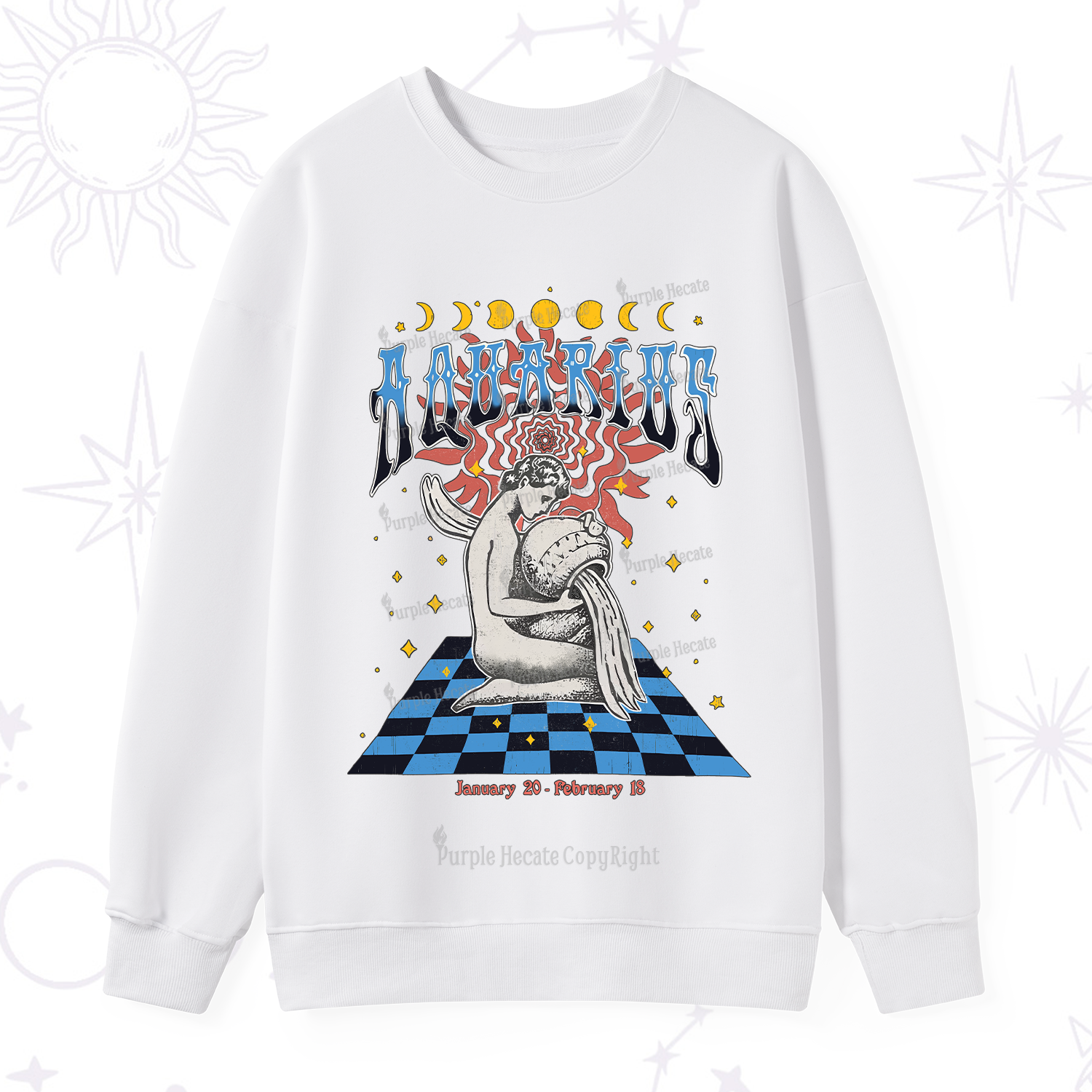 Purplehecate Aquarius Crew Zodiac Sweatshirt