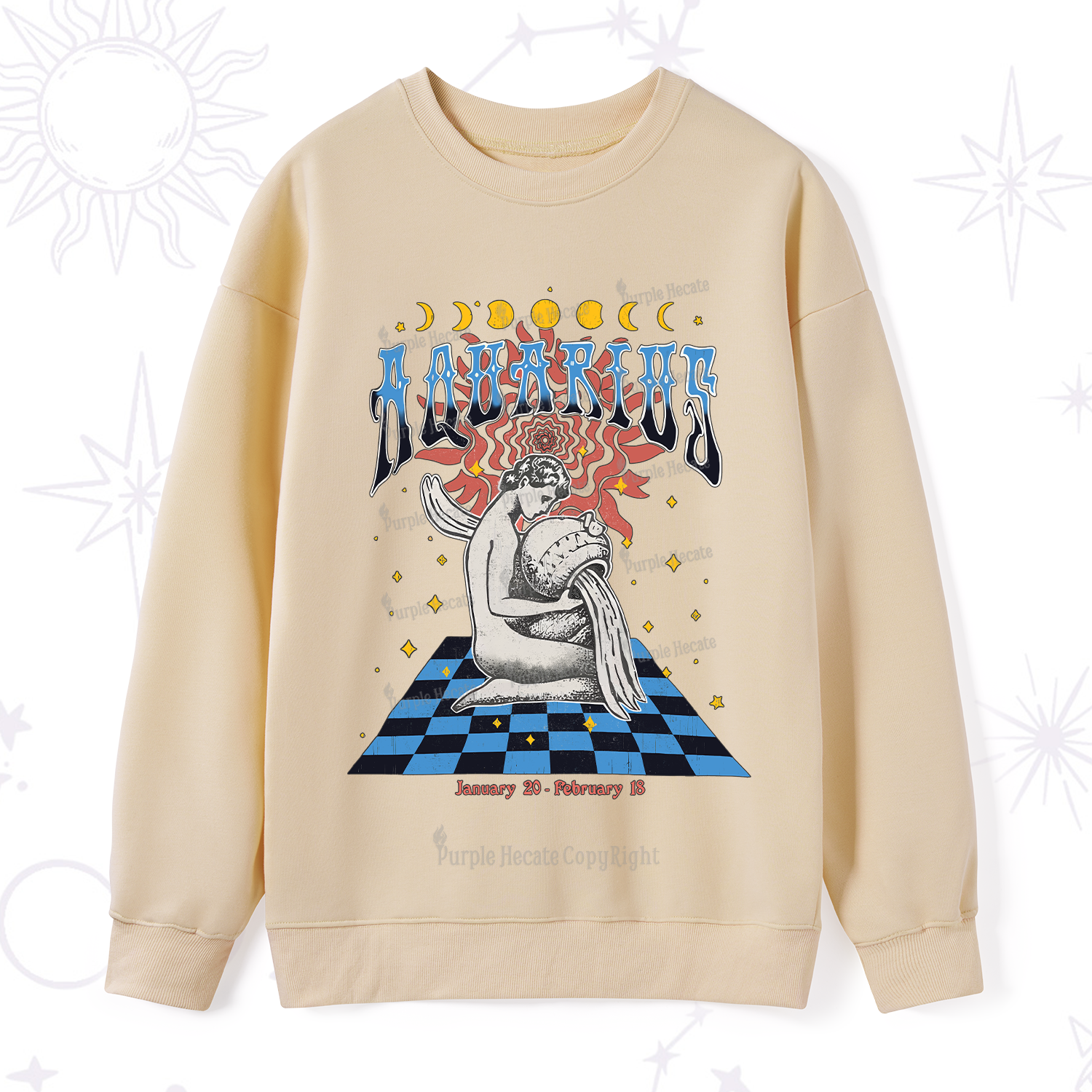 Purplehecate Aquarius Crew Zodiac Sweatshirt