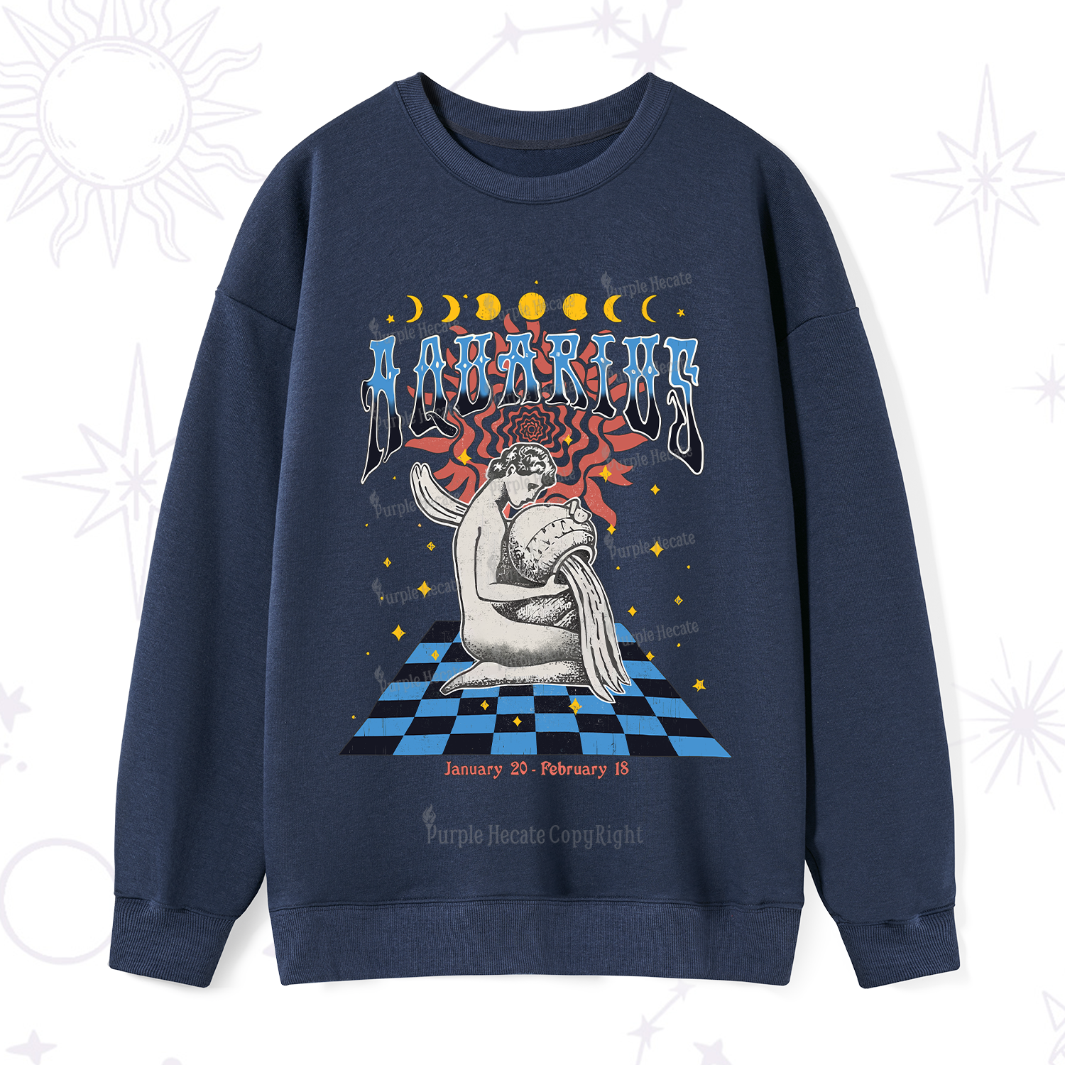 Purplehecate Aquarius Crew Zodiac Sweatshirt
